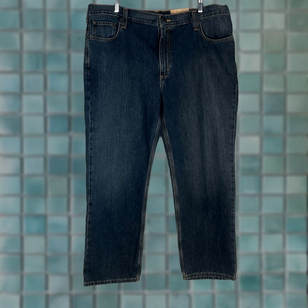 Carhartt VINTAGE Carhartt Jeans Mens Holter Relaxed Fit W40 L30 Blue 30" Inseam Mens Jeans Carhartt Relaxed Fit Jeans Blue 40W 30L Men Size US 40 / EU 56 - 1 Thumbnail