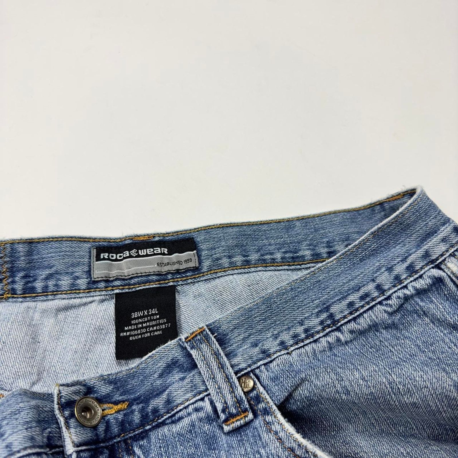 Rocawear × StraightFaded Y2K Rocawear Rave Pipe Wideleg Grunge Denim Streetwear pants Size US 36 / EU 52 - 7 Thumbnail