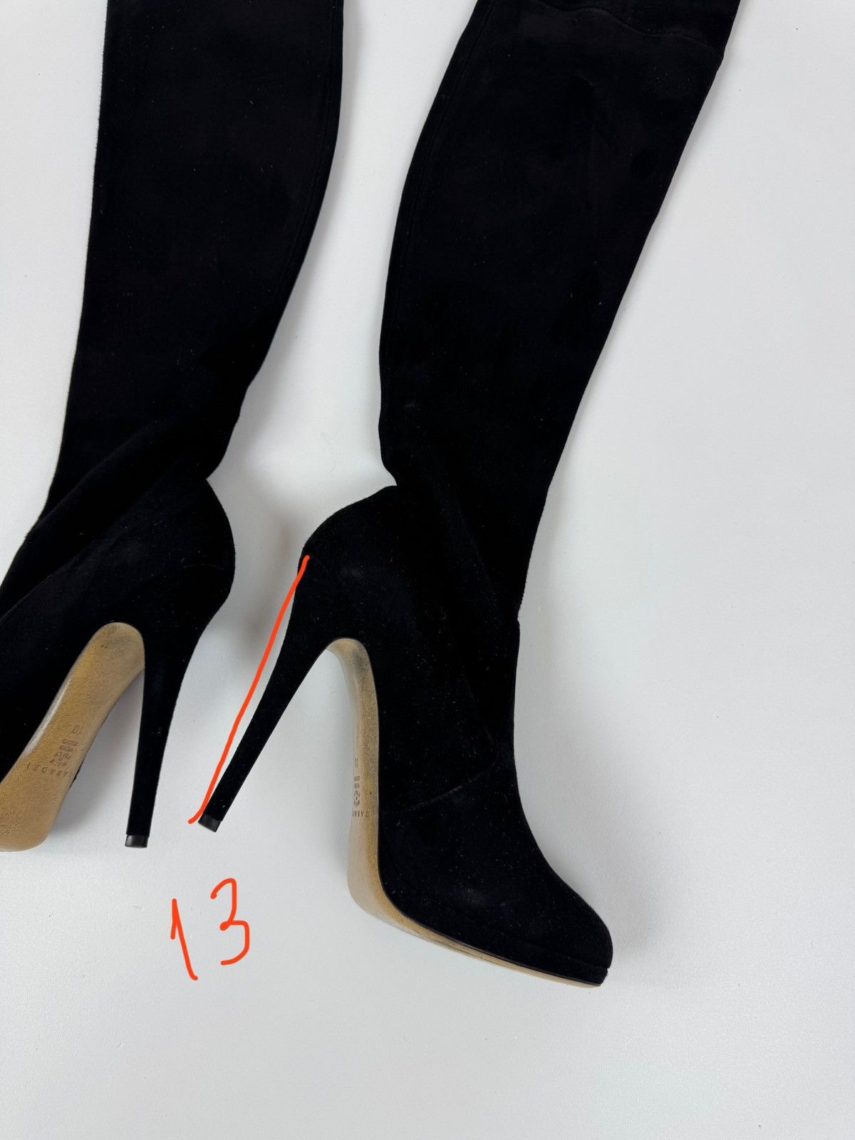 Casadei × Casedei CASADEI Suede Over The Knee Boots Stiletto Heels Avant Garde Size US 10 / IT 40 - 8 Thumbnail