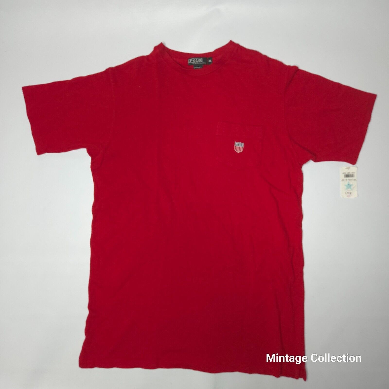 Ralph Lauren VINTAGE POLO RALPH LAUREN RED PIQUE POCKET SHIRT FLAG SHIELD Size US XL / EU 56 / 4 - 2 Thumbnail