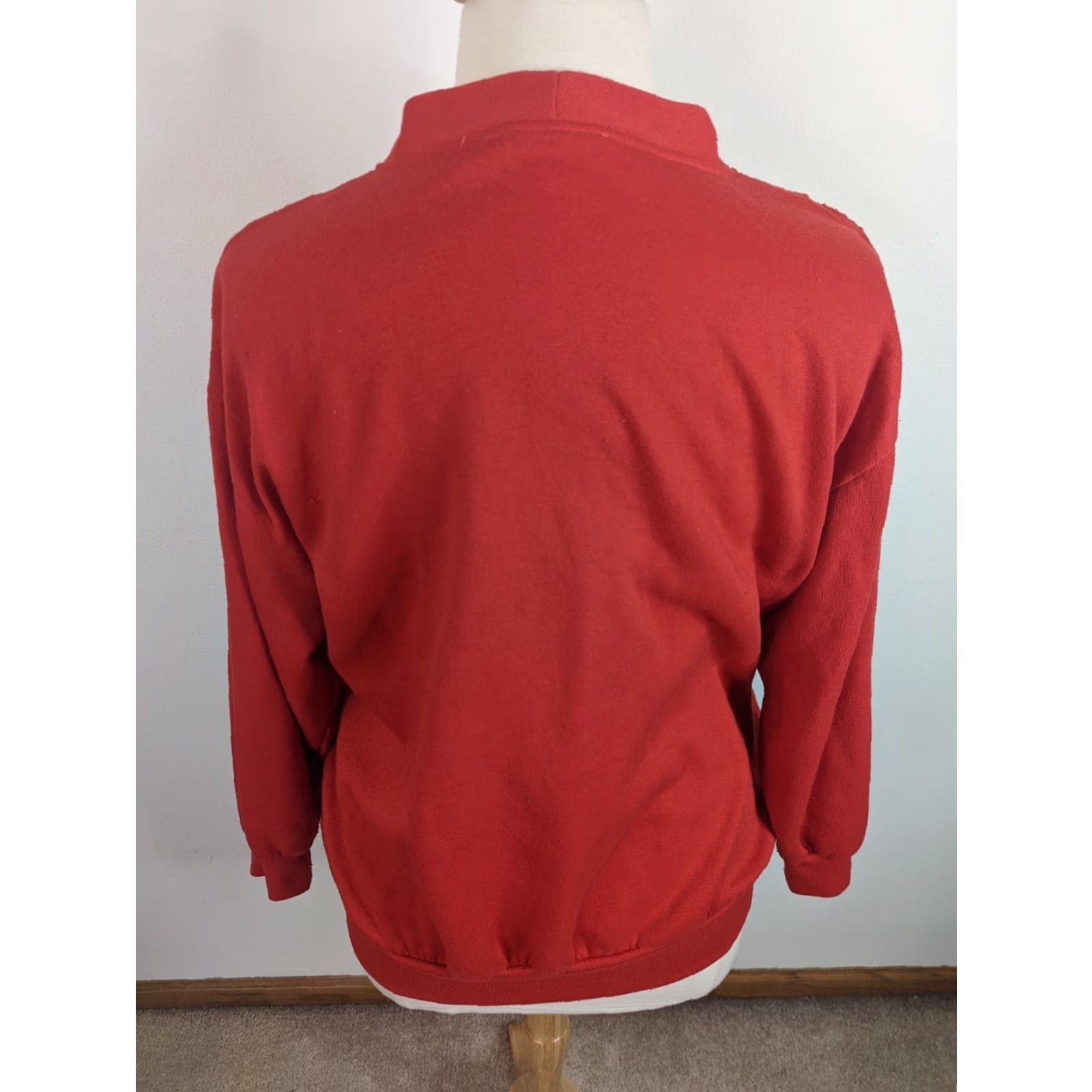Vintage VINTAGE 90s Gitano Red Sweatshirt Cardigan Cable-Knit Sweater XL 1X Women’s Red Wool Blend Size XL / US 12-14 / IT 48-50 - 3 Thumbnail