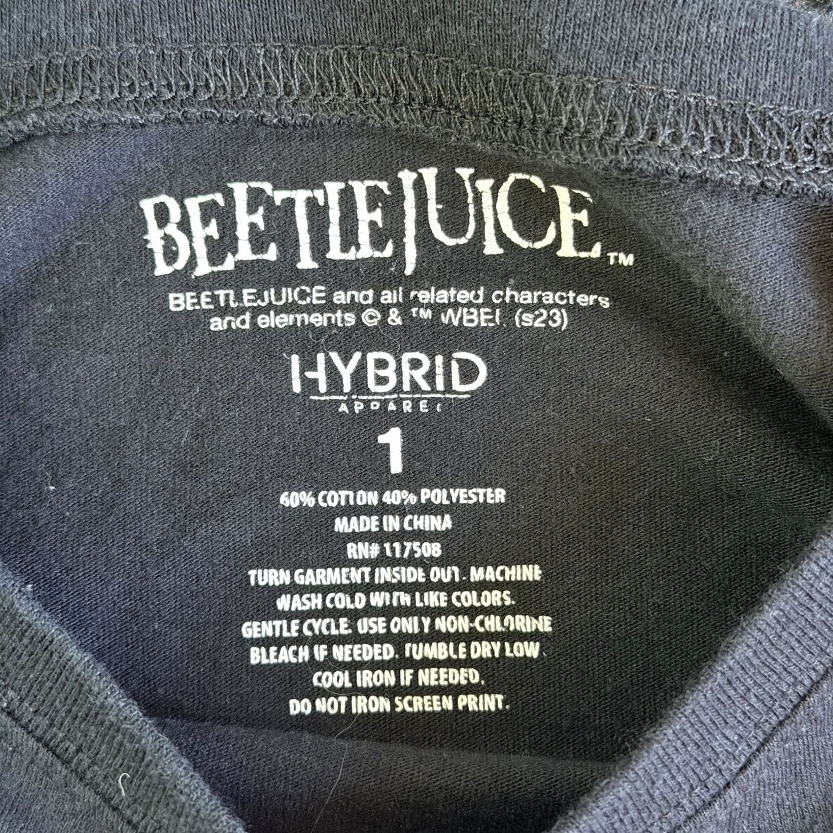 Vintage Beetlejuice Shirt Womens XL Black Hybrid Apparel Graphic Tee T-Shirt Size XL / US 12-14 / IT 48-50 - 3 Thumbnail