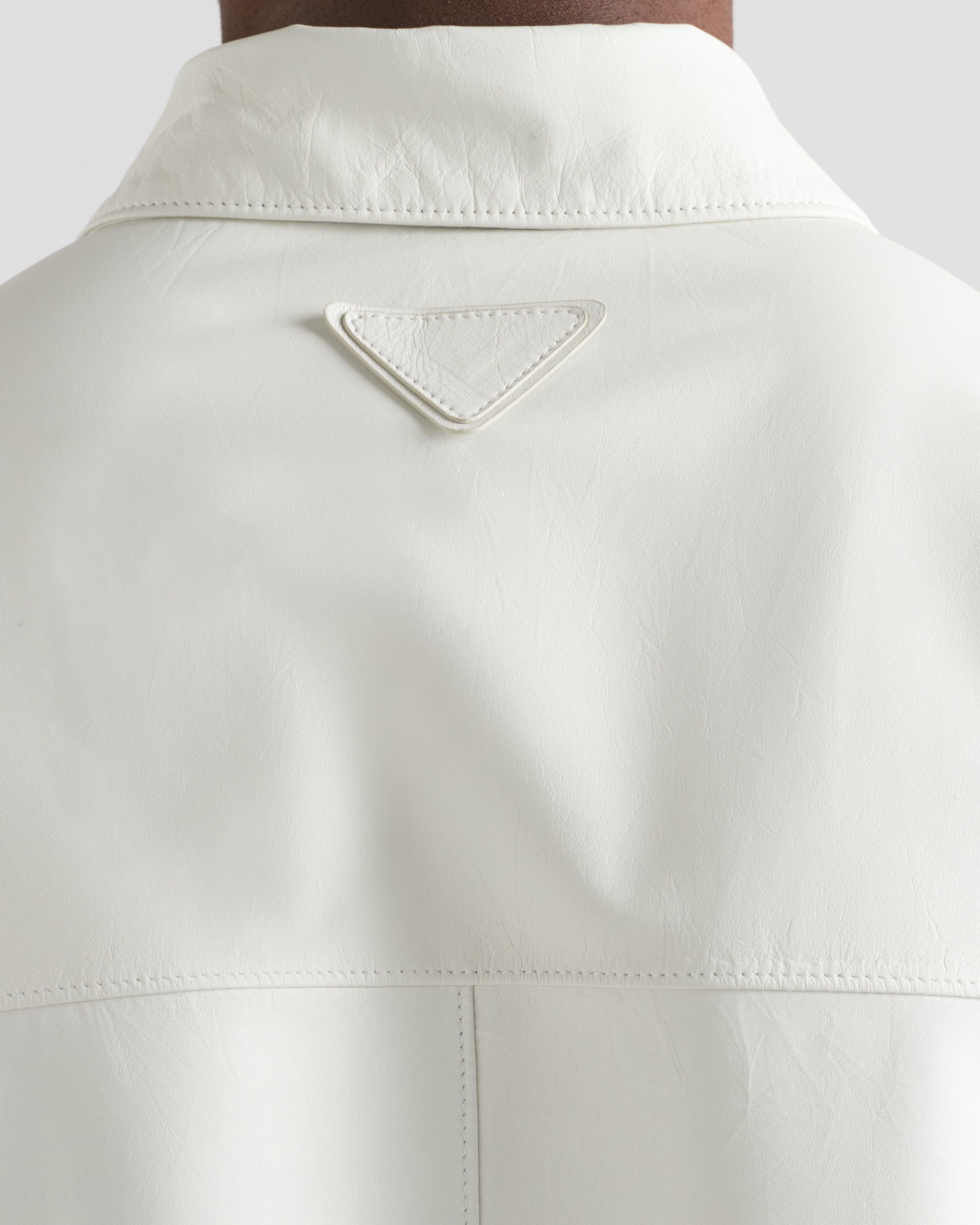 Prada o1bcso1str1025 Vitello Blouson Jacket in White Size US L / EU 52-54 / 3 - 4 Thumbnail