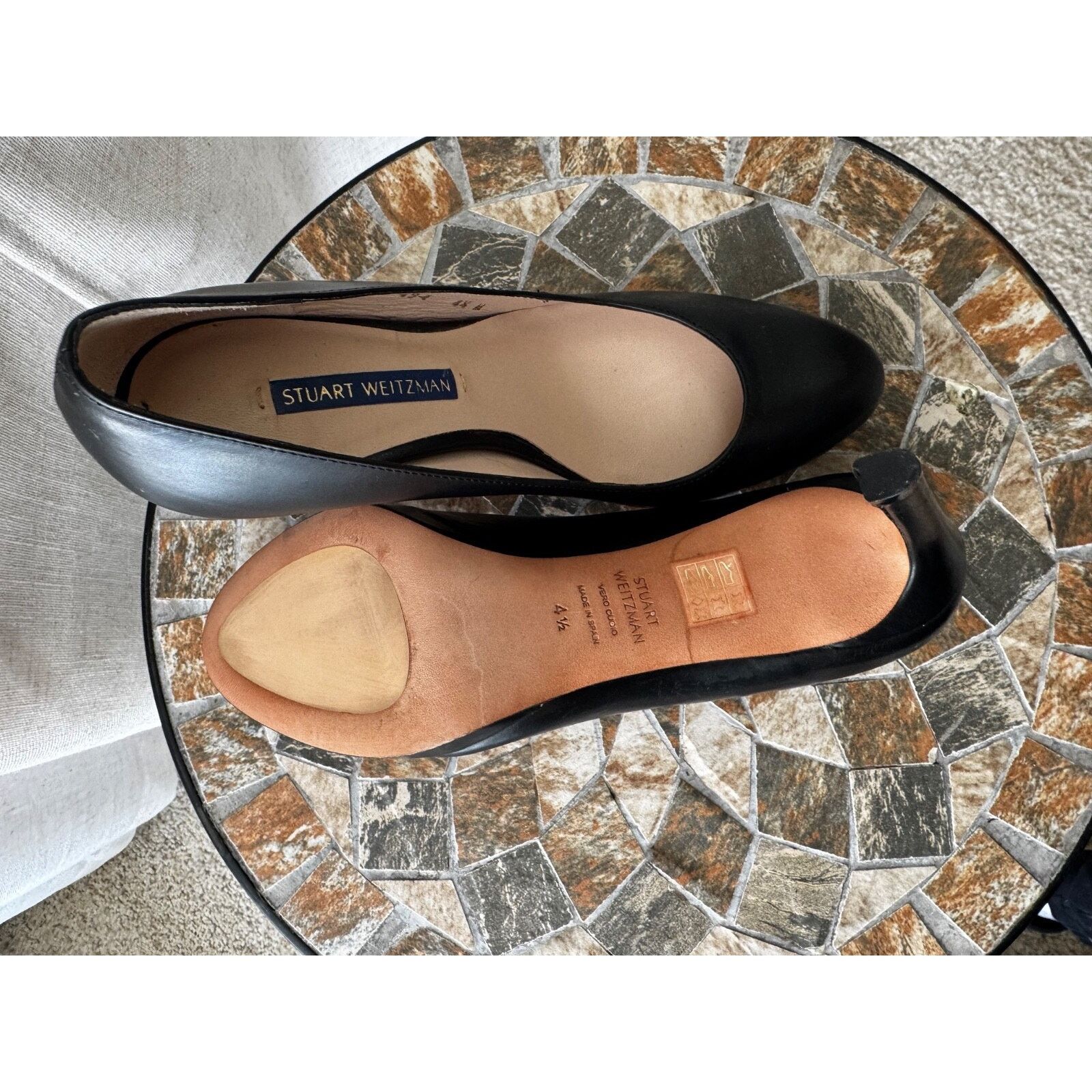 Stuart Weitzman Stuart Weitzman Black Leather Pumps Size 4.5 – Made in Spain Size US 4.5 / IT 34.5 - 6 Thumbnail
