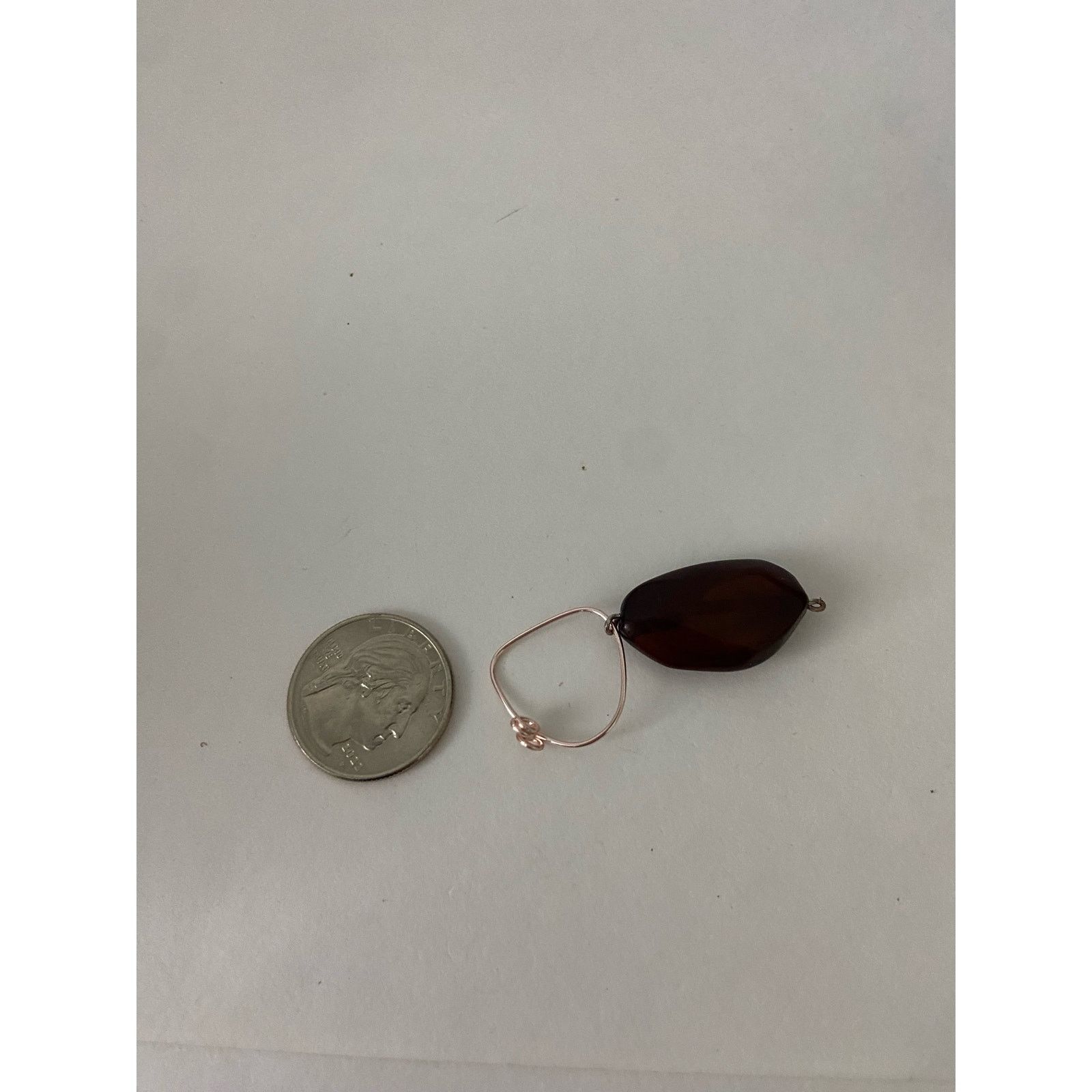 Handmade Deep brown bead wire ring size 7.5 Size ONE SIZE - 4 Thumbnail