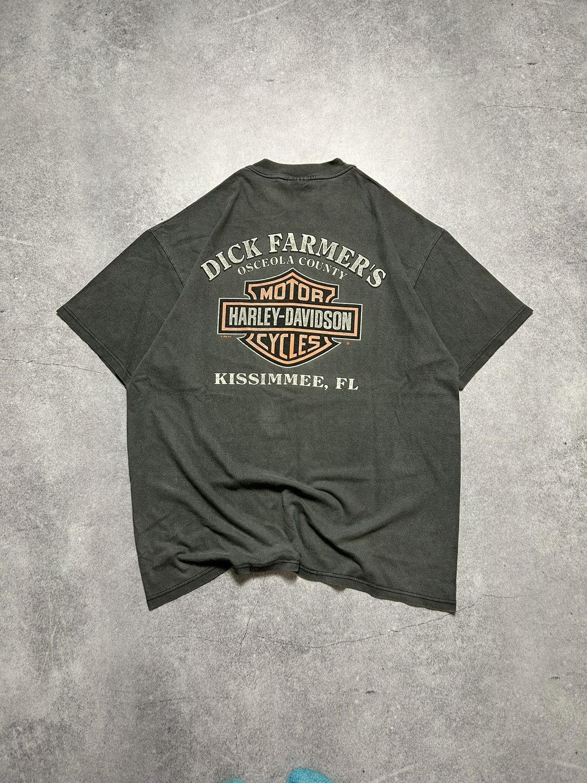 Harley Davidson × Vintage vintage 1996 Harley Davidson Dick Farmer Made in USA t-shirt Size US XL / EU 56 / 4 - 4 Thumbnail