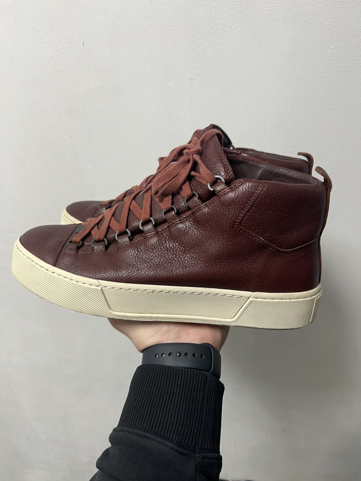 Balenciaga Balenciaga Arena High Top Sneakers Black Leather Shoes Size US 9 / EU 42 - 6 Thumbnail