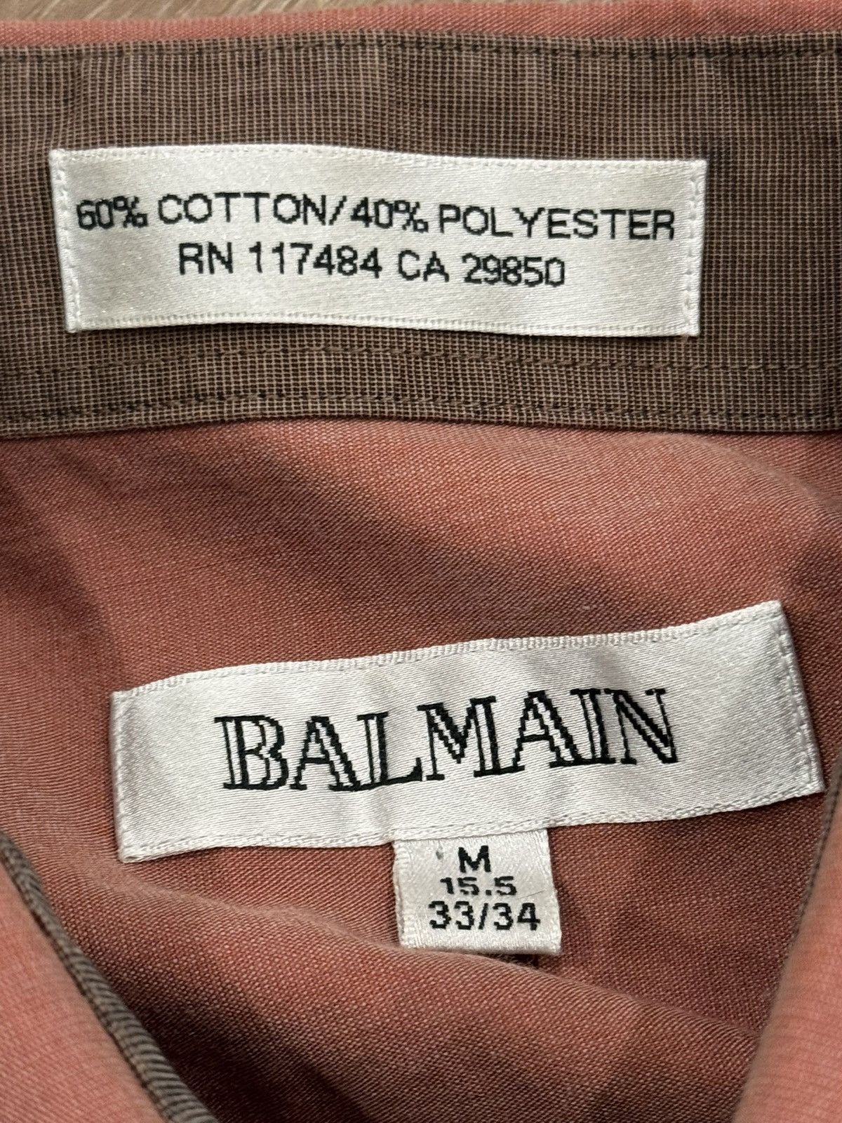 Balmain Balmain Paris Button Up Shirt – Dusty Rose Size US M / EU 48-50 / 2 - 8 Thumbnail