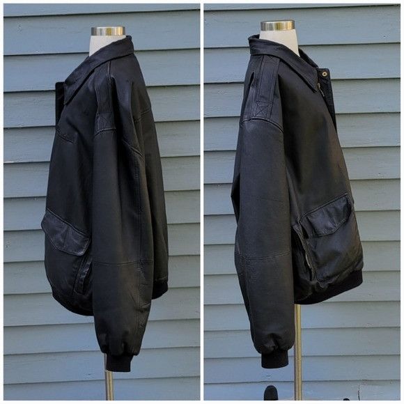 Vintage Vintage 90s y2k Black Leather Bauer Built Moto Motorcycle Bo Size US XXL / EU 58 / 5 - 2 Thumbnail