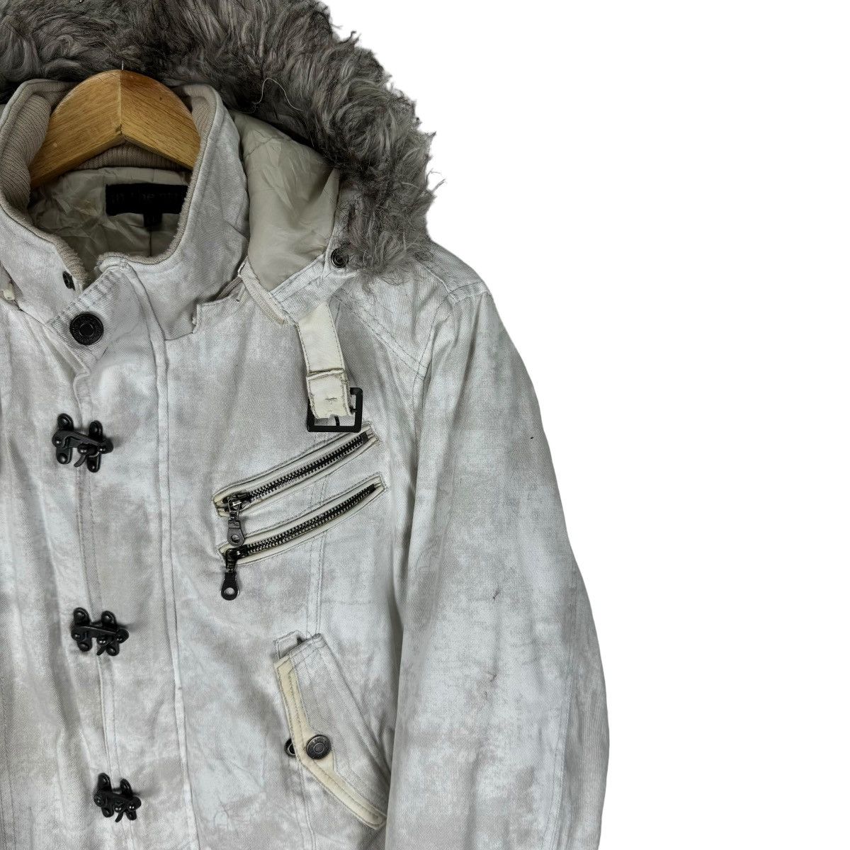 In The Attic ☀️IN THE ATTIC FUR HOODIE DENIM JACKET Size US L / EU 52-54 / 3 - 4 Thumbnail