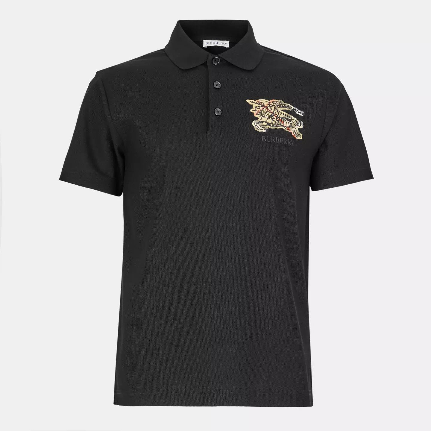 Burberry o1g2r1mq0426 Short Sleeve Tailored Fit Polo Shirt in Black Size US L / EU 52-54 / 3 - 1 Thumbnail