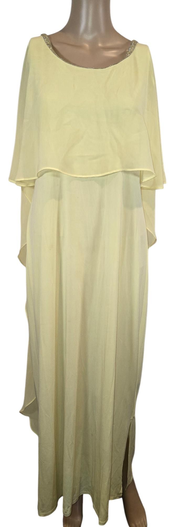Designer Glamour Lights Elegant Yellow Maxi Dress - Size 8 Size M / US 6-8 / IT 42-44 - 2 Thumbnail