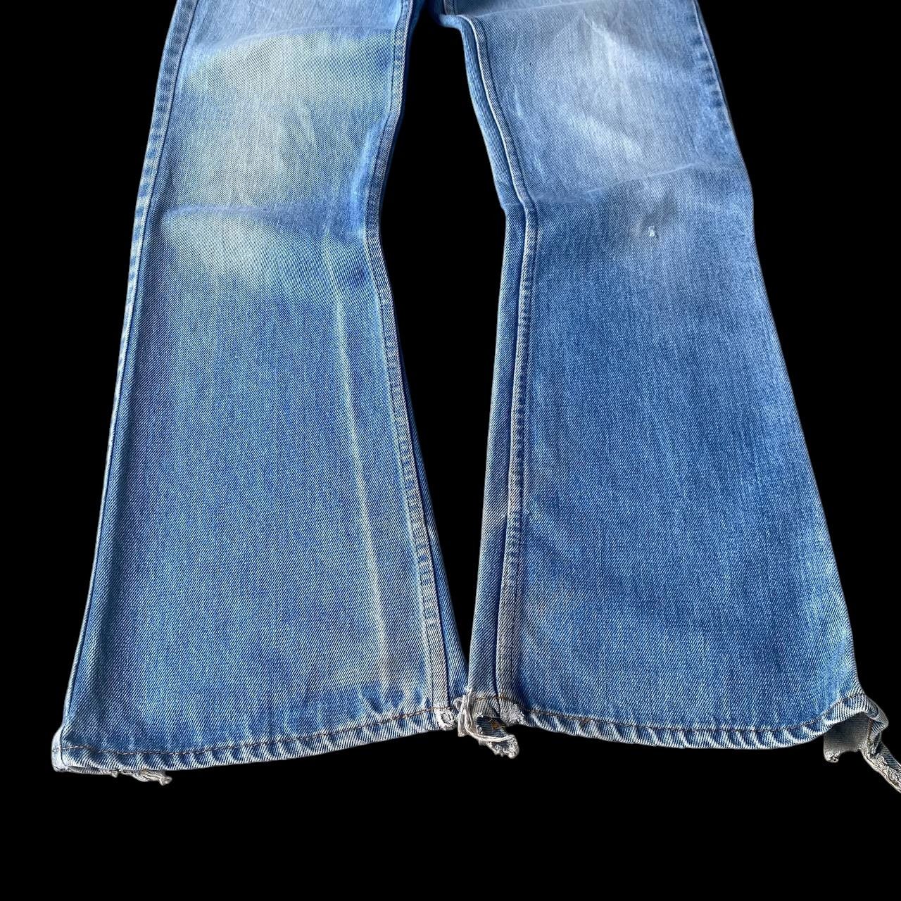 Levi's Vintage Clothing RARE 1970S LEVIS 646 ORANGE TAG FLARED BLUE WASH FRAYED HEM Size US 30 / EU 46 - 5 Thumbnail