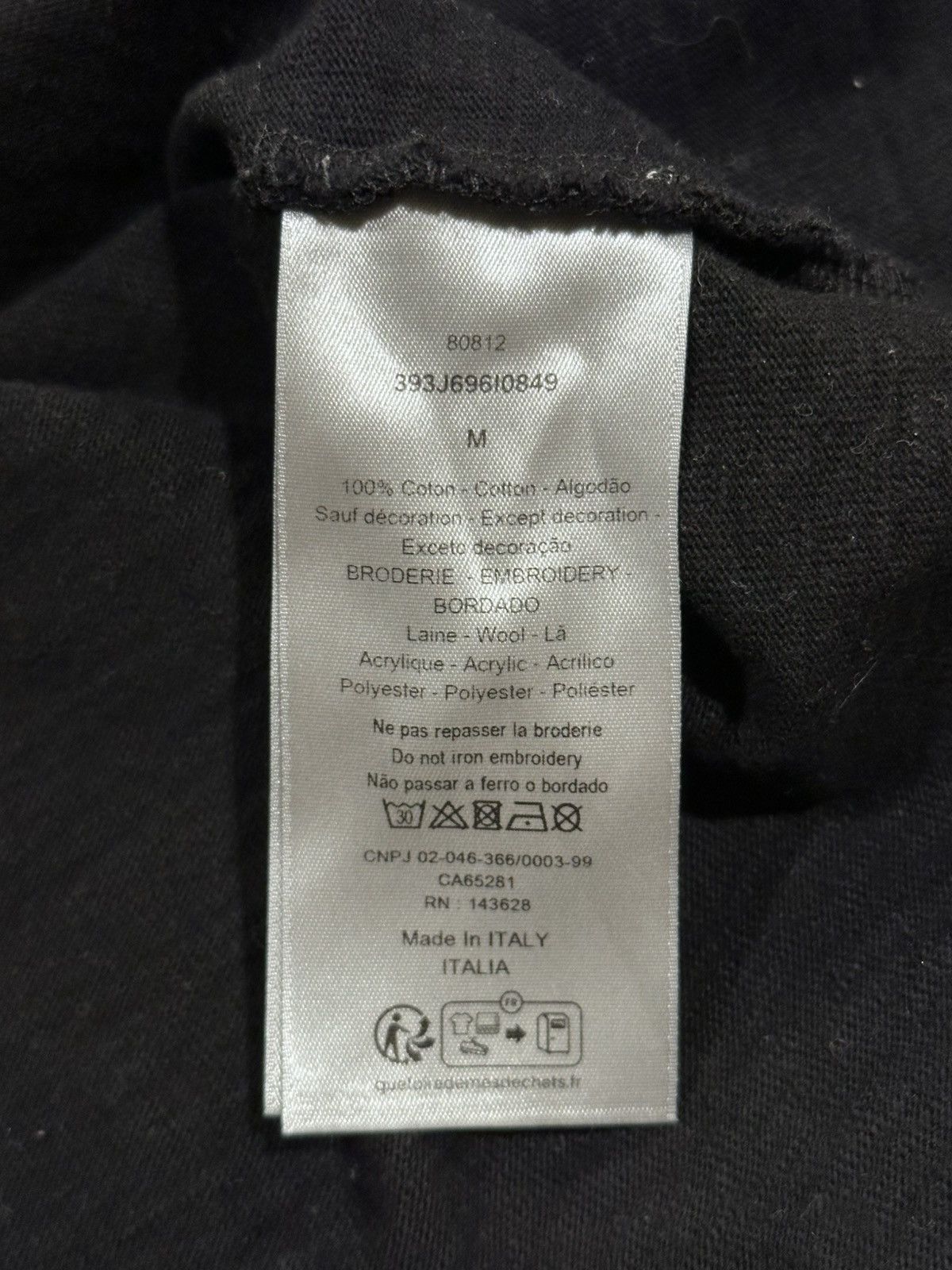 DENIM TEARS × Dior Dior x Denim Tears Floral Embroidered Logo Black t-Shirt Size US M / EU 48-50 / 2 - 11 Thumbnail