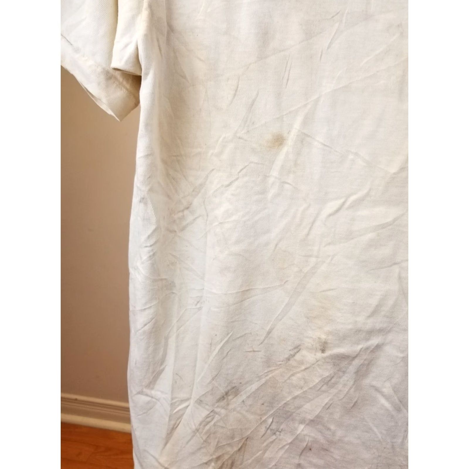 Penn VINTAGE 70' JC PENNEY TRASHED DISTRESSE WHITE T-SHIRT SZ MEDIUM Shirt Men XS? Size US M / EU 48-50 / 2 - 4 Thumbnail