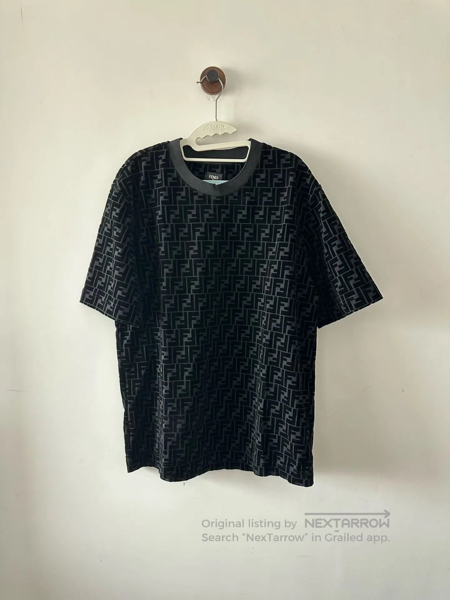 Fendi FENDI Black full-print velvet short-sleeve| Size US M / EU 48-50 / 2 - 1 Thumbnail