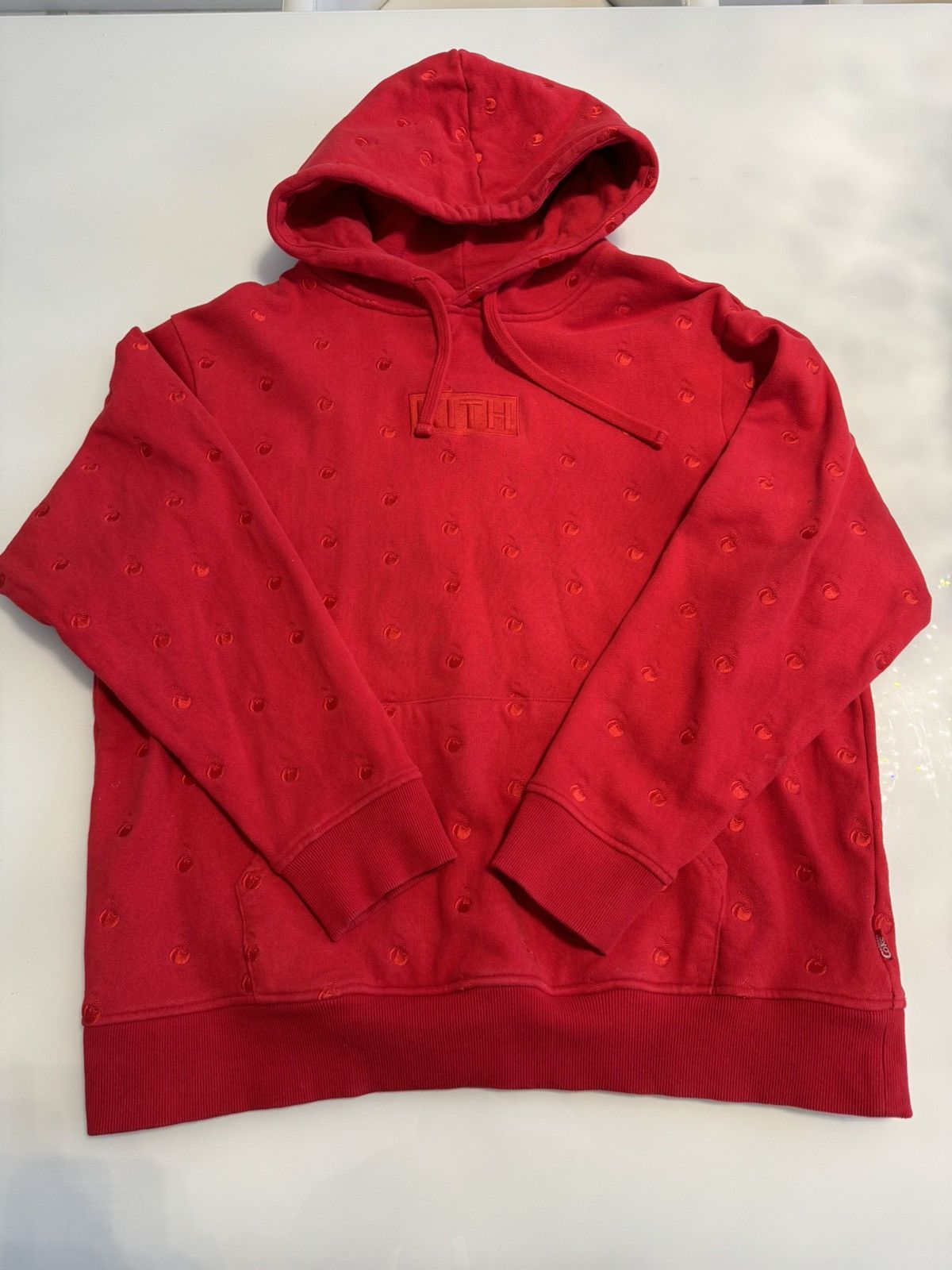 image of Kith Coca Cola Hoodie Red Cherry Embroider Box Logo Size Xl, Men's