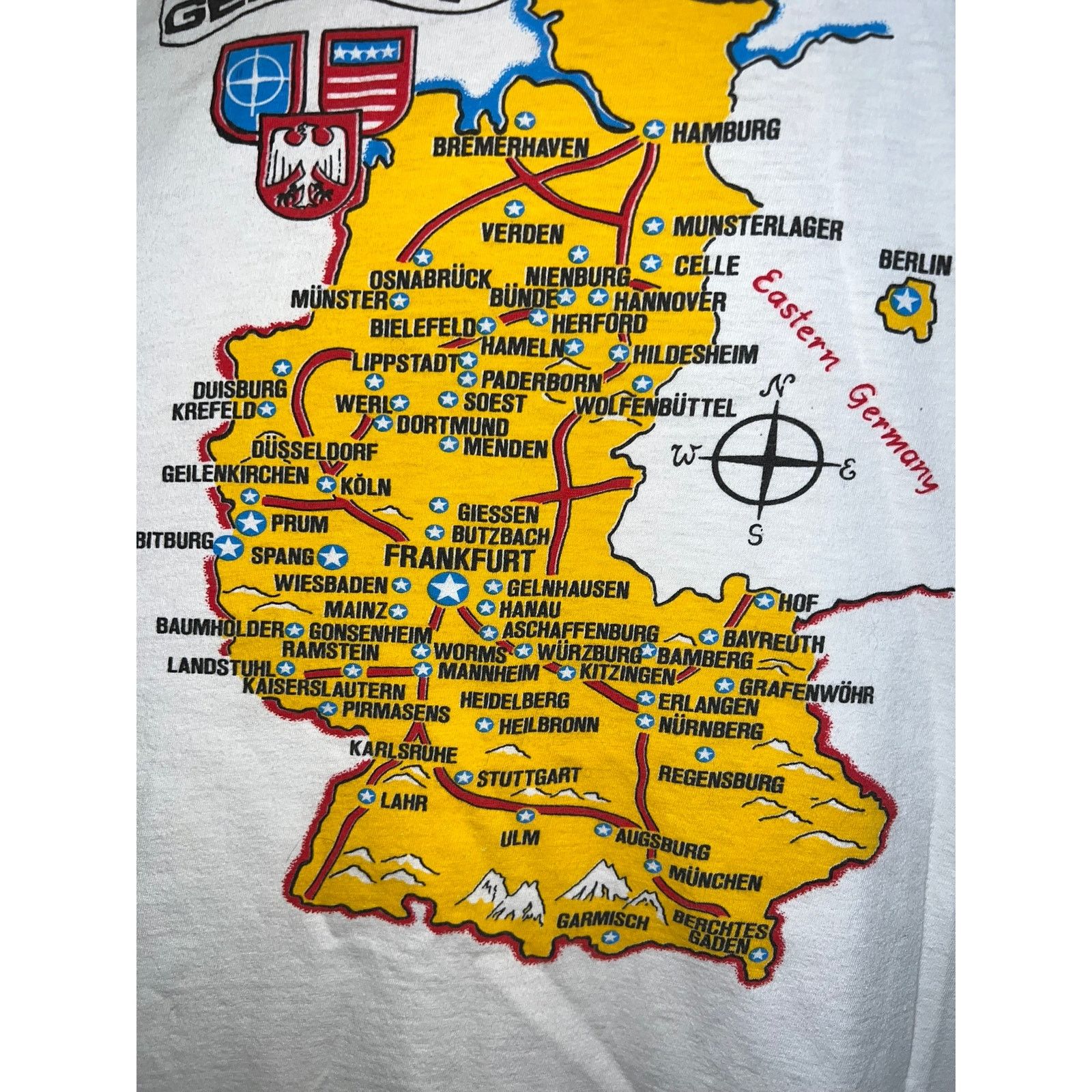 Vintage Vintage Germany Map Shirt Destination City Tee 80s 90s VTG L Size US L / EU 52-54 / 3 - 5 Thumbnail