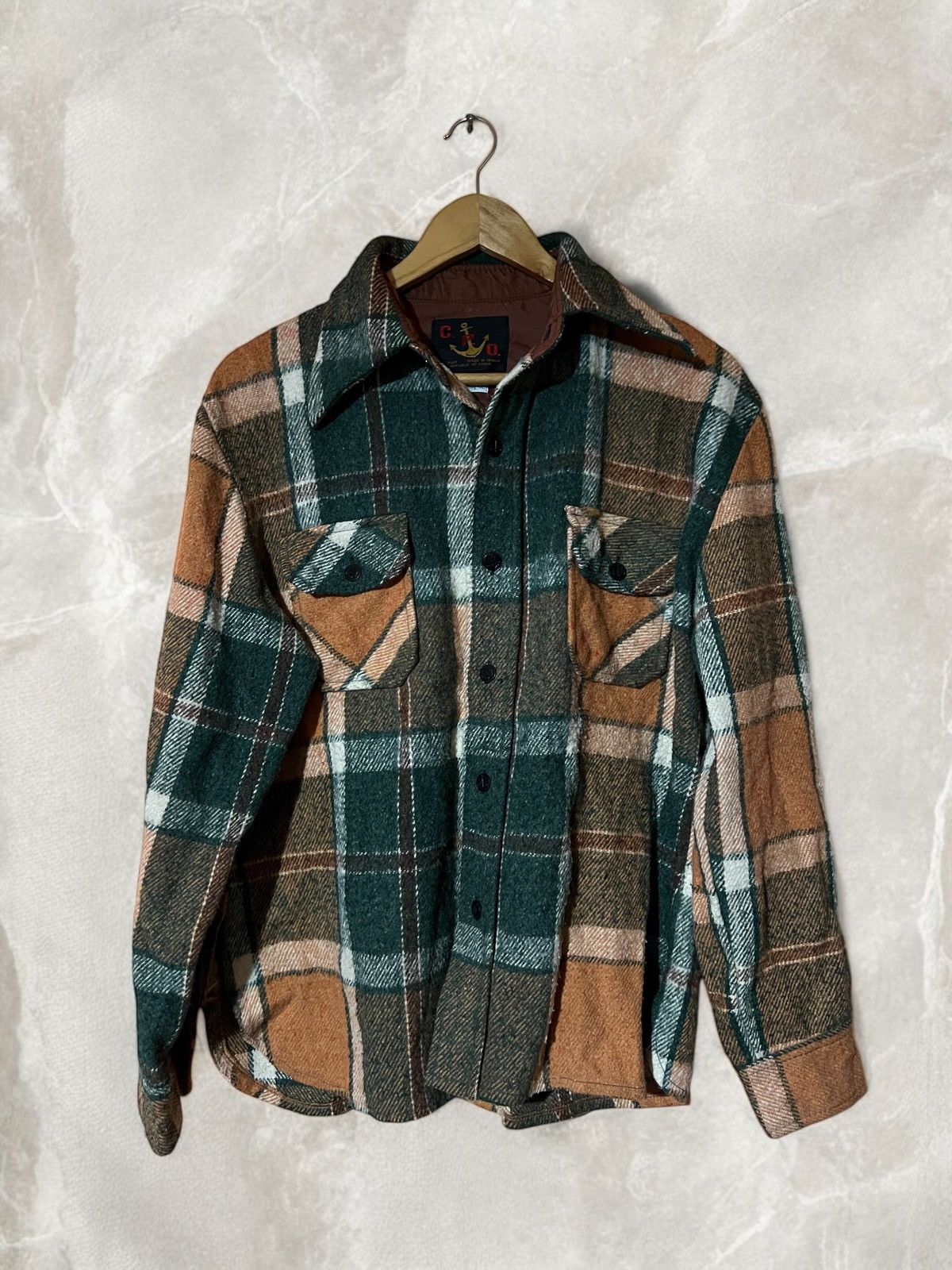 CPO × Vintage C.P.O. Made in Taiwan 80s Vintage Flannel Wool Shirt Jacket Size US M / EU 48-50 / 2 - 1 Thumbnail