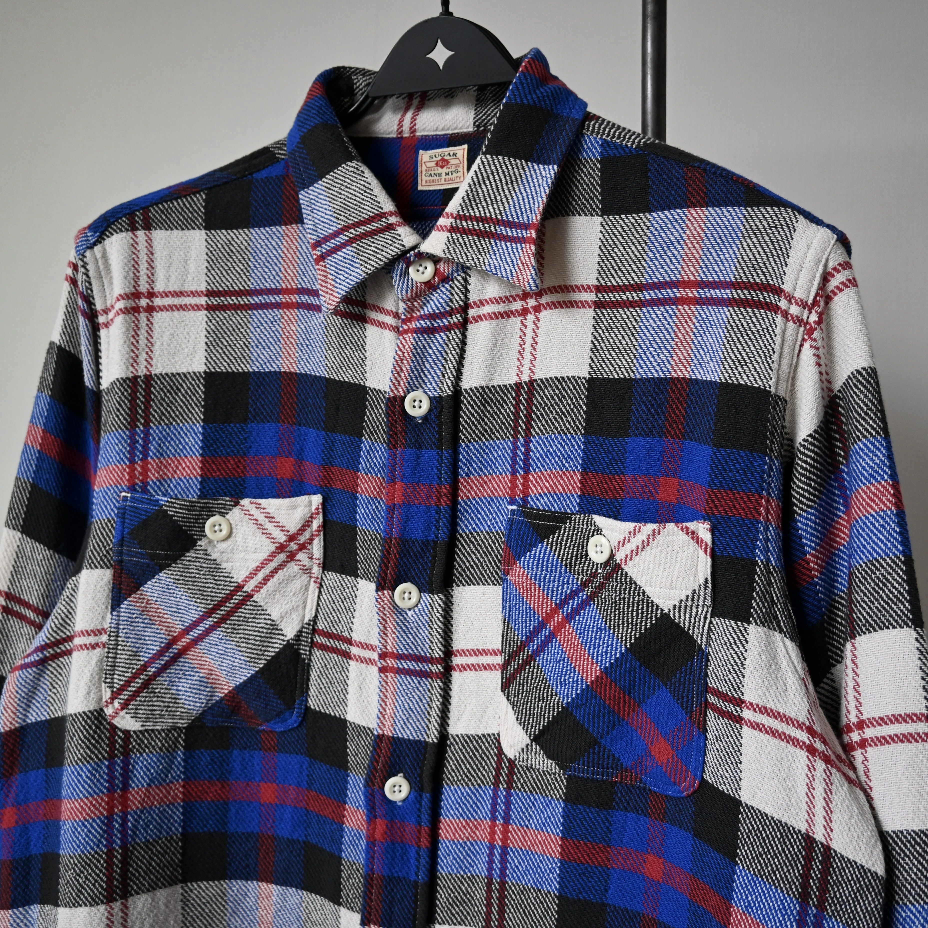 Sugar Cane Sugar Cane "Soft Twill" flannel work shirt, blue plaid, M Size US M / EU 48-50 / 2 - 5 Thumbnail