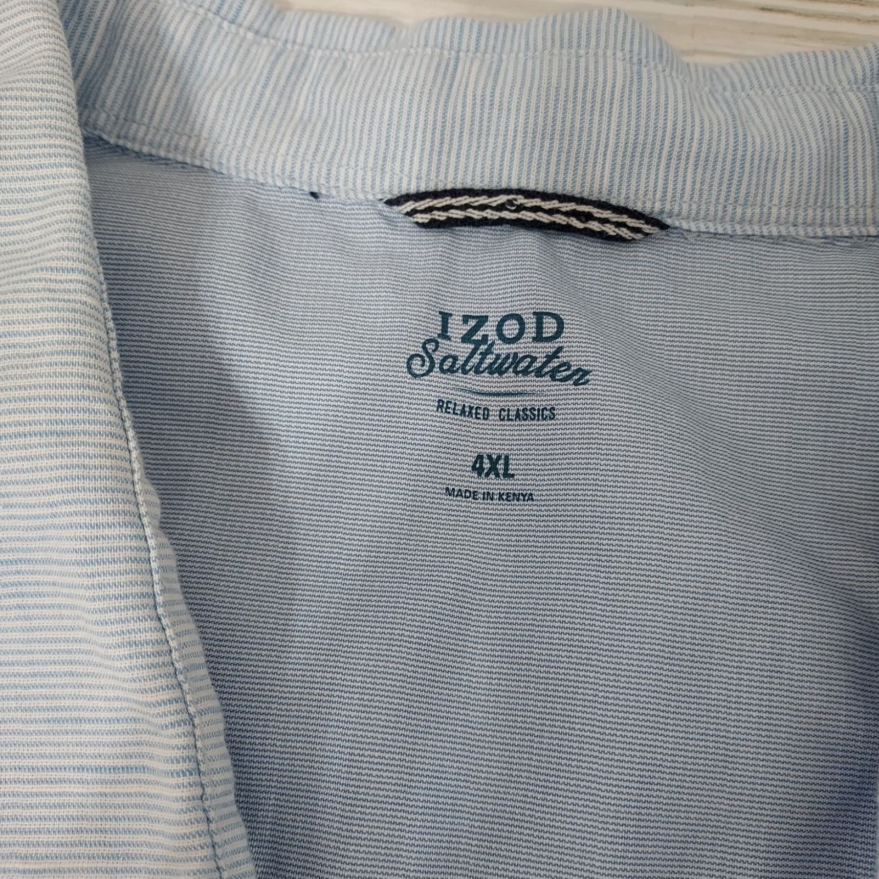 Izod Izod Saltwater Shirt Men's 4XL Button Up Short Sleeve Golf Fishing Beach Size US XXL / EU 58 / 5 - 6 Thumbnail