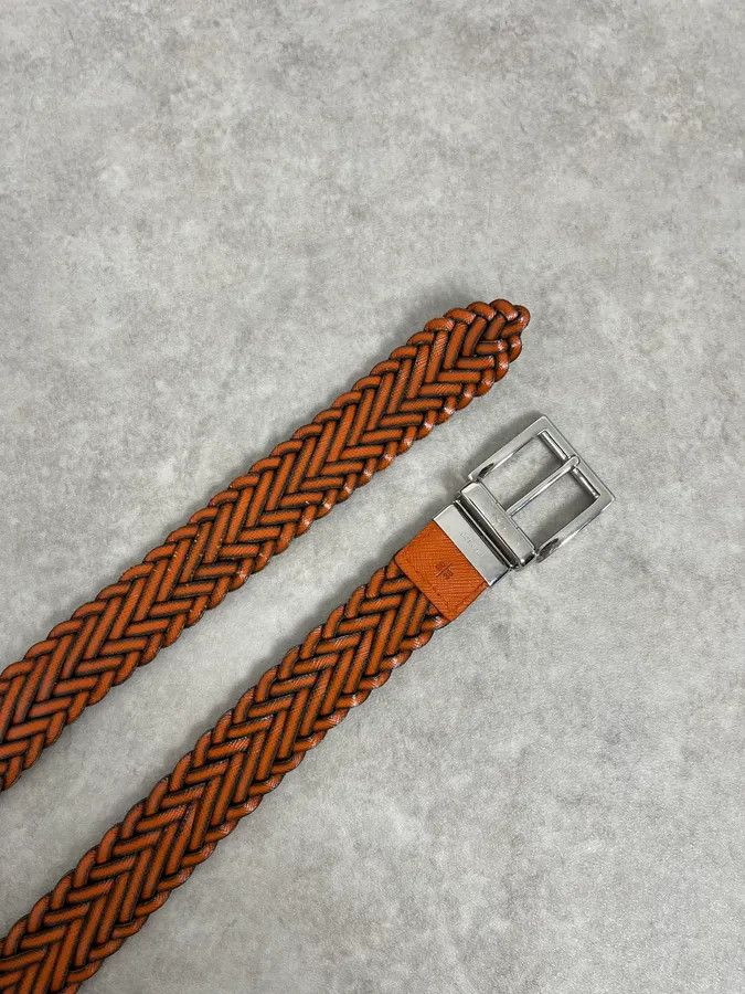 Prada Prada Reversible Navy & Orange Woven Premium Leather Belt Size ONE SIZE - 5 Thumbnail