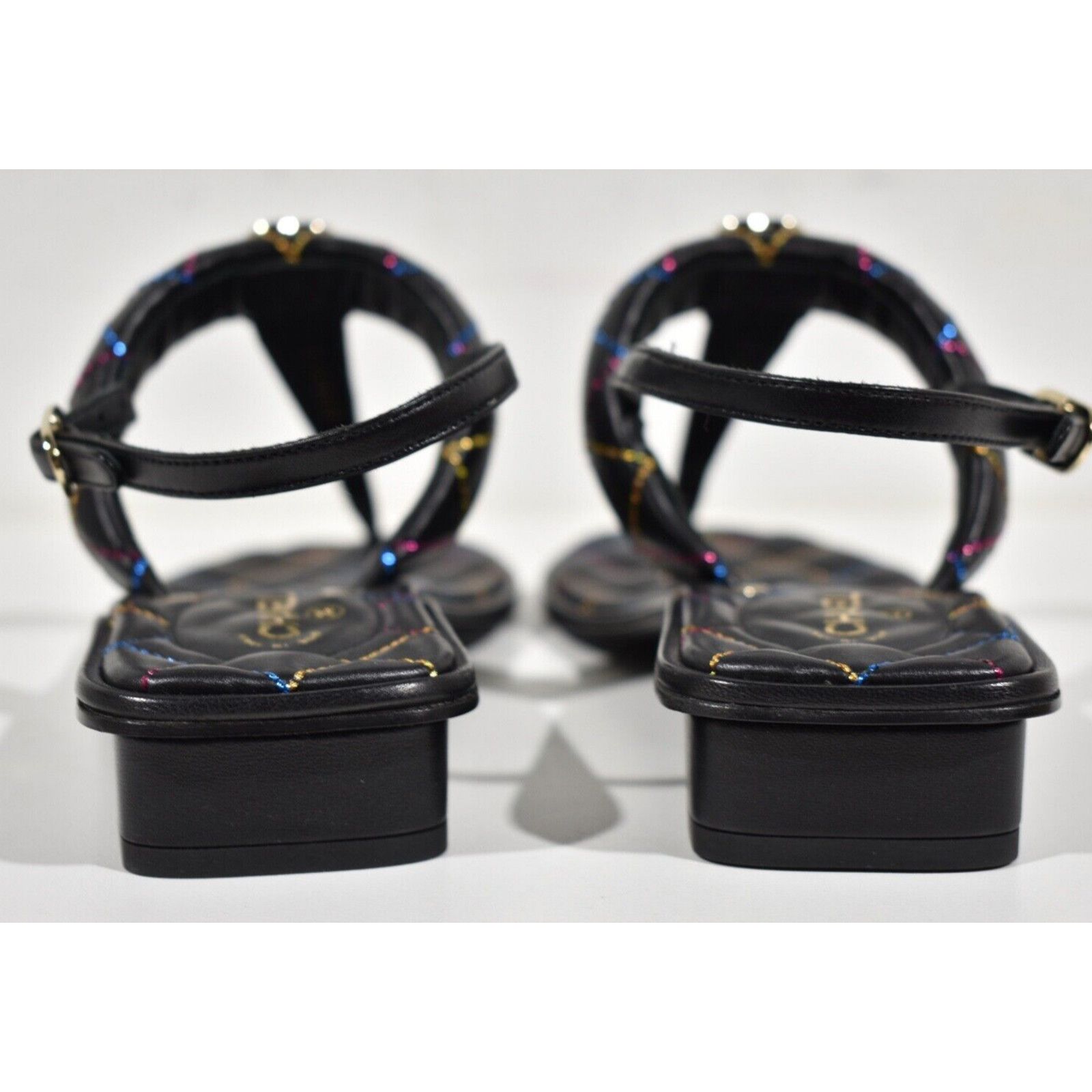 Chanel Chanel 21K Black Multicolor Leather CC Logo Mule Slide Flat Size US 7.5 / IT 37.5 - 10 Thumbnail