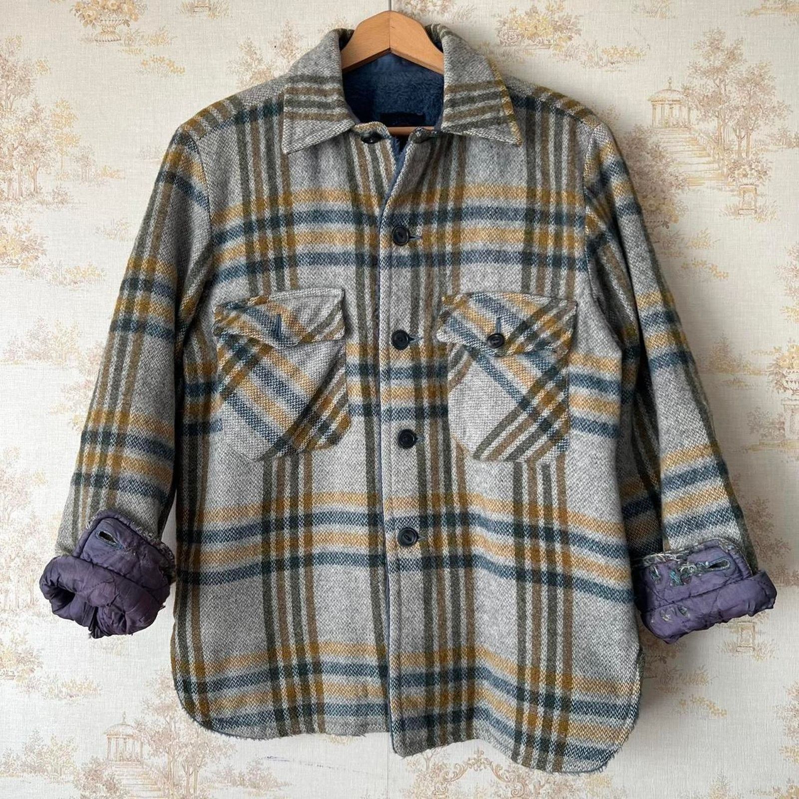 Vintage Distressed 70s Peters Wool CPO Jacket | Shadow Plaid | M Size US M / EU 48-50 / 2 - 1 Thumbnail