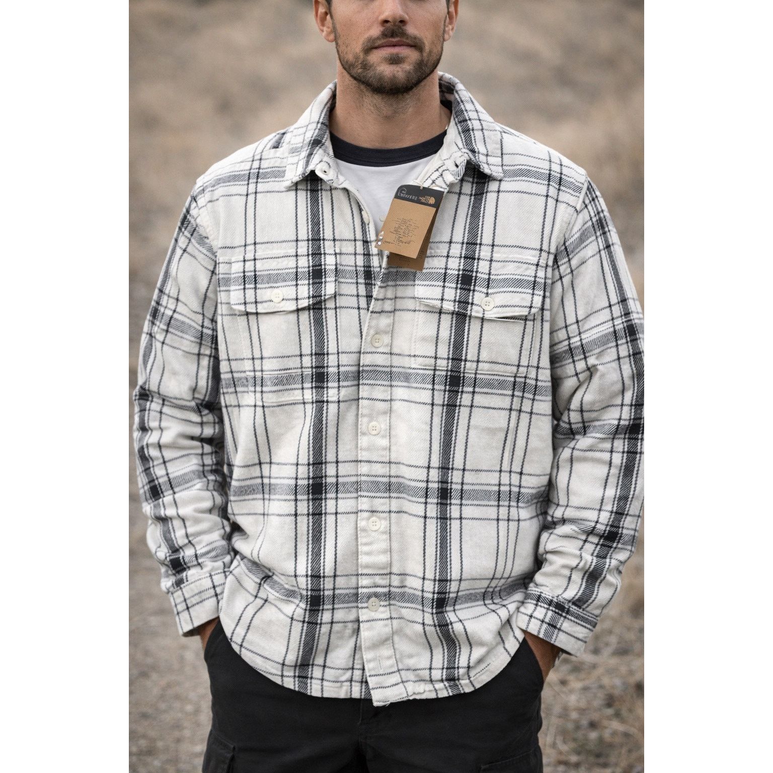 The North Face NWT TNF White Plaid Utility Shirt Jacket XL Workwear Size US XL / EU 56 / 4 - 3 Thumbnail