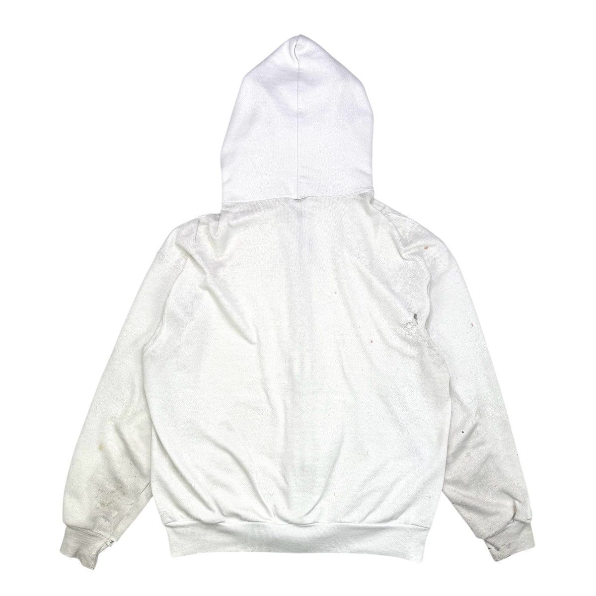 Vintage VINTAGE THRASHED WHITE ZIP HOODIE Size US L / EU 52-54 / 3 - 3 Thumbnail