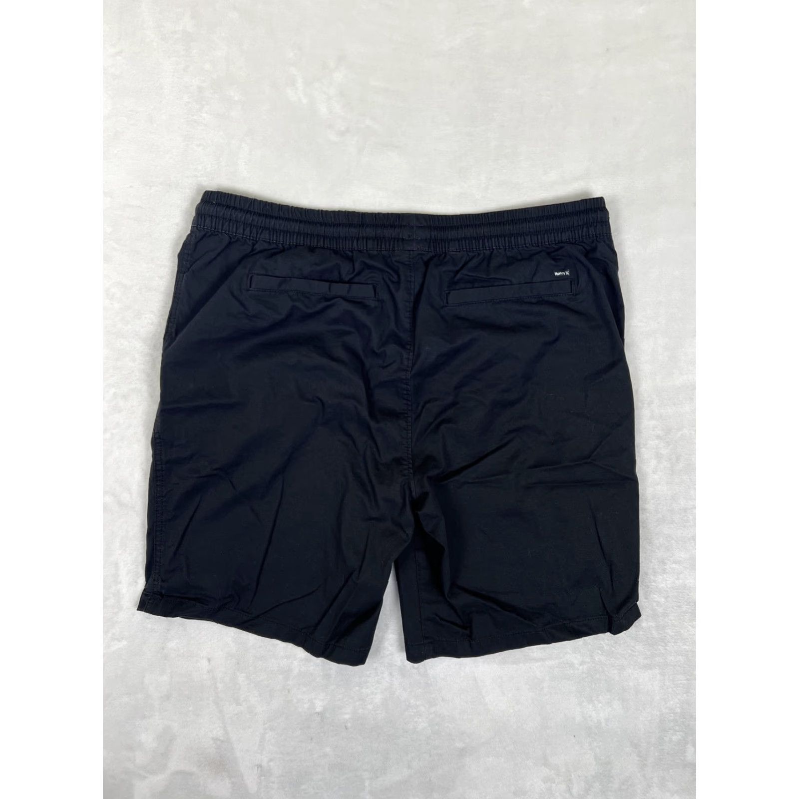 Hurley VINTAGE Hurley Chino Shorts Mens L Black Elastic Waist Drawstring Beach Y2K Size US 33 - 6 Thumbnail