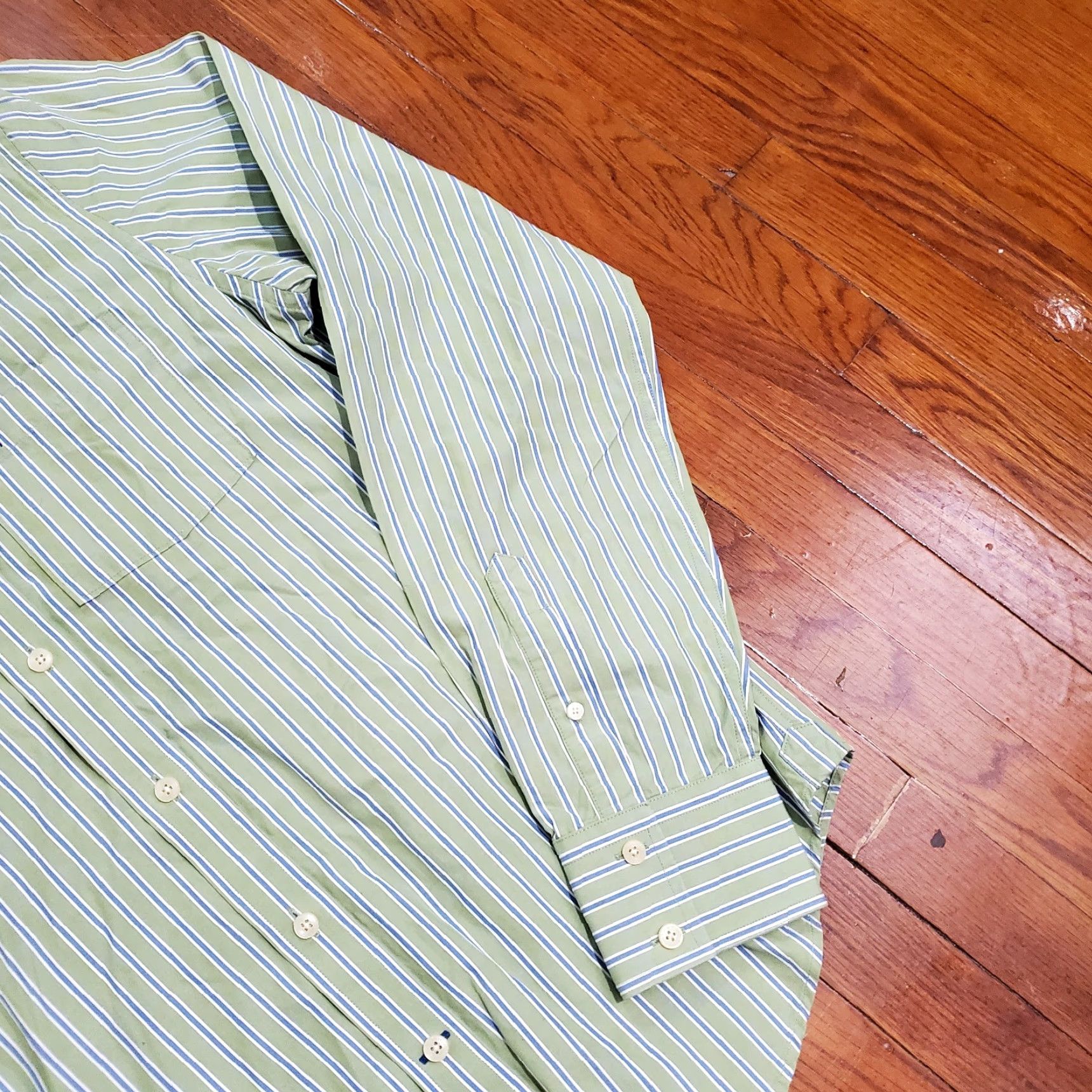 Abercrombie & Fitch VINTAGE Abercrombie & Fitch Muscle Shirt Green Striped Slim Fit 90s Casual Shirt Men M Size US M / EU 48-50 / 2 - 3 Thumbnail