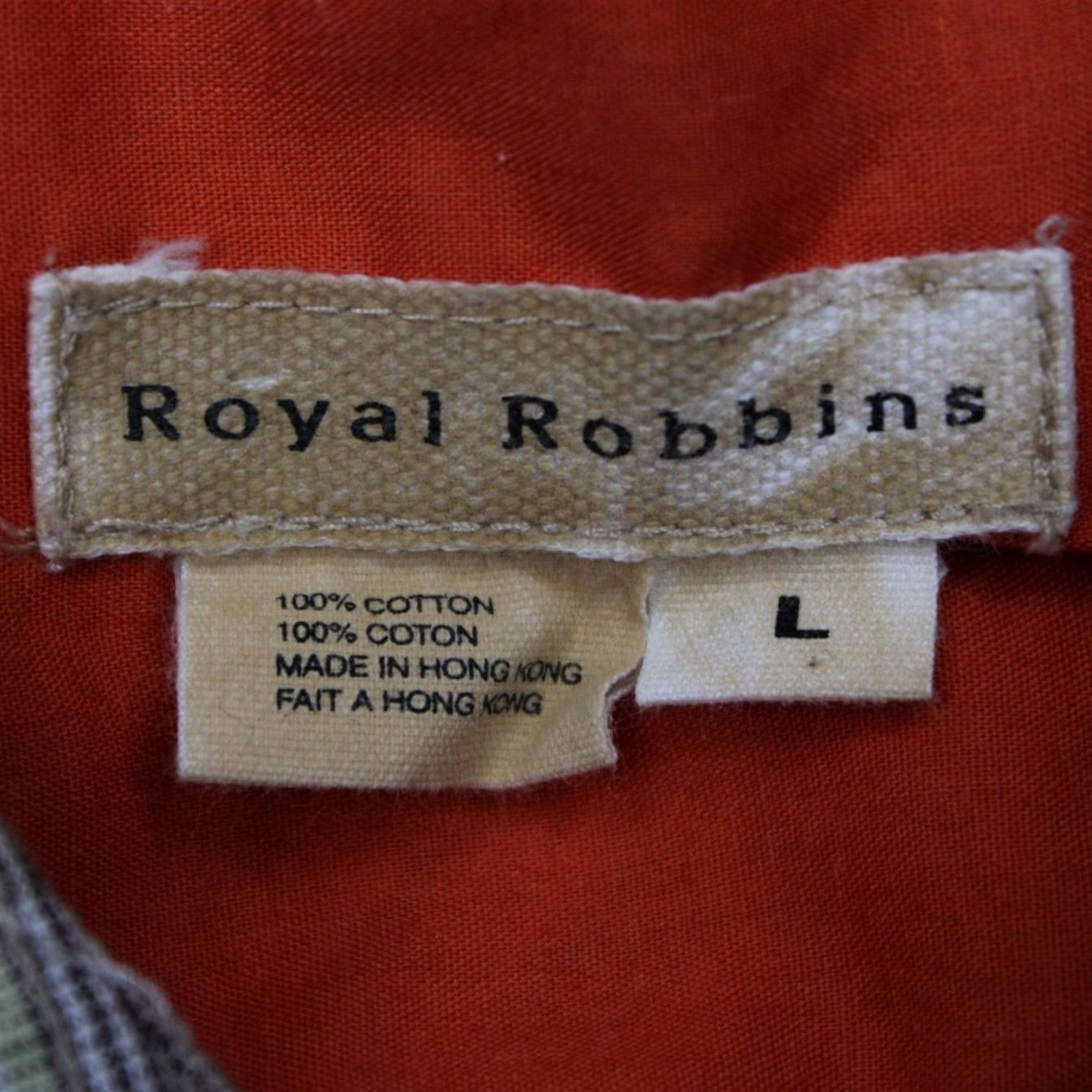 Royal Robbins Royal Robbins Shirt Mens Large Red/Green/Purple Striped Cotton S/S Button Up Size US L / EU 52-54 / 3 - 7 Thumbnail
