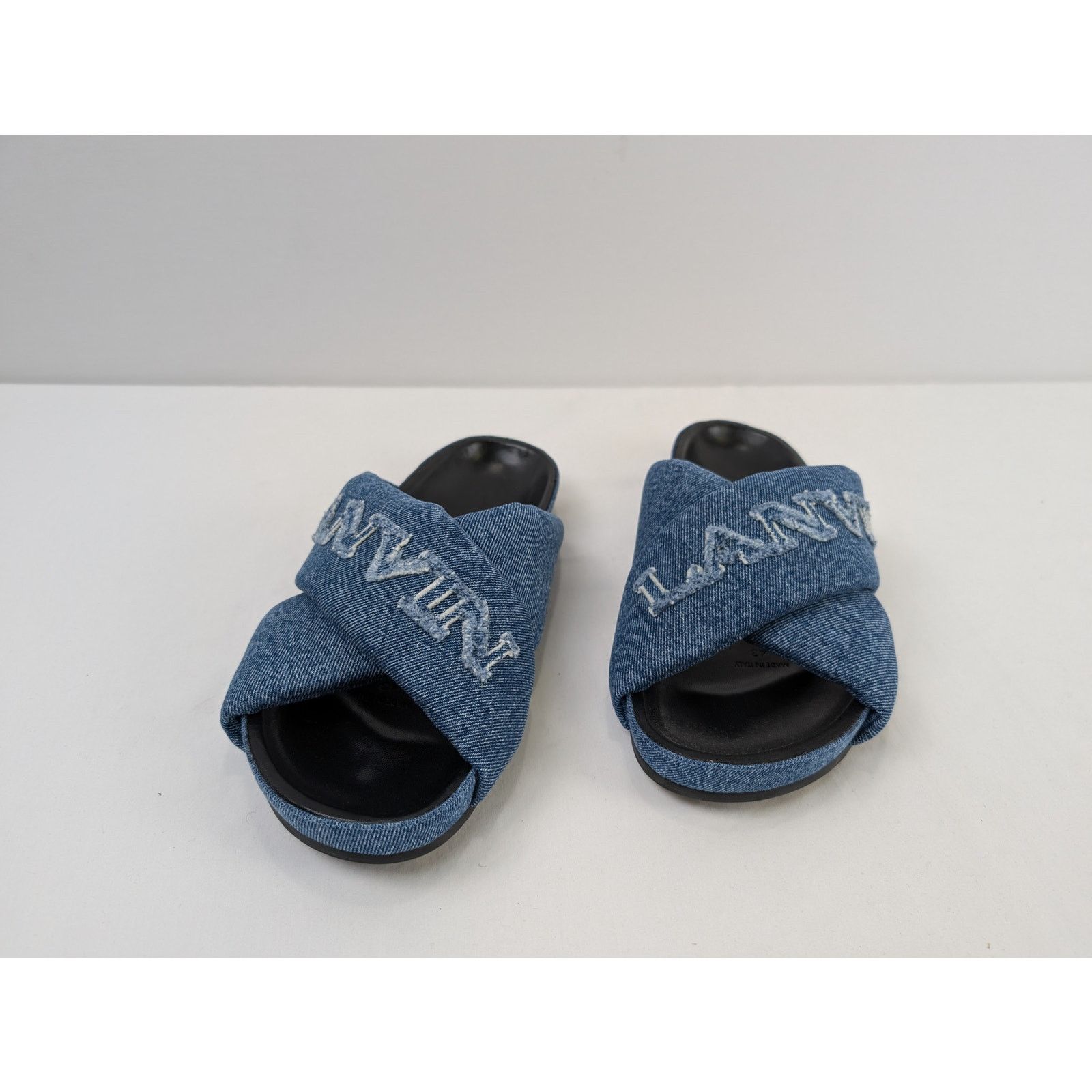 Lanvin o1rshd1 Cross Sandal Slipper with Denim in Blue Size US 11 / EU 44 - 10 Thumbnail