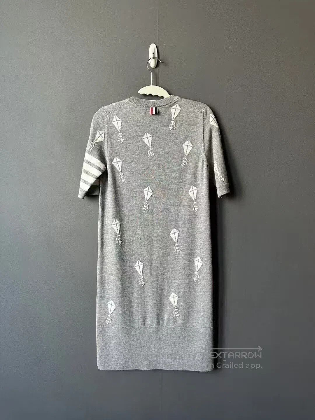 Thom Browne Thom Browne Grey Kite Embroidered Wool Dress| Size S / US 4 / IT 40 - 2 Thumbnail