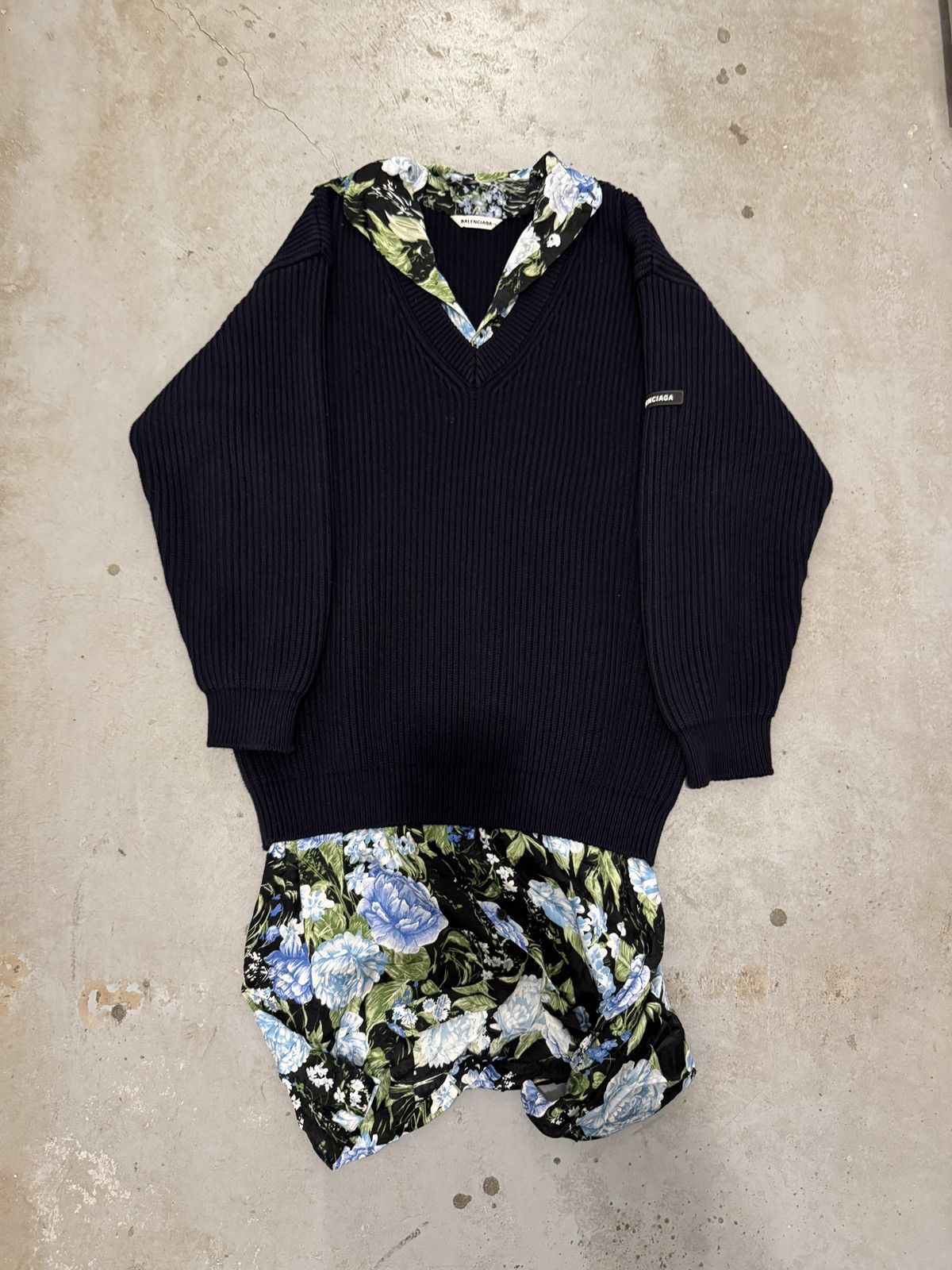 Balenciaga *RARE* BALENCIAGA DEMNA OVERSIZED LAYERED TROMPE OEIL FLORAL Size L / US 10 / IT 46 - 1 Thumbnail