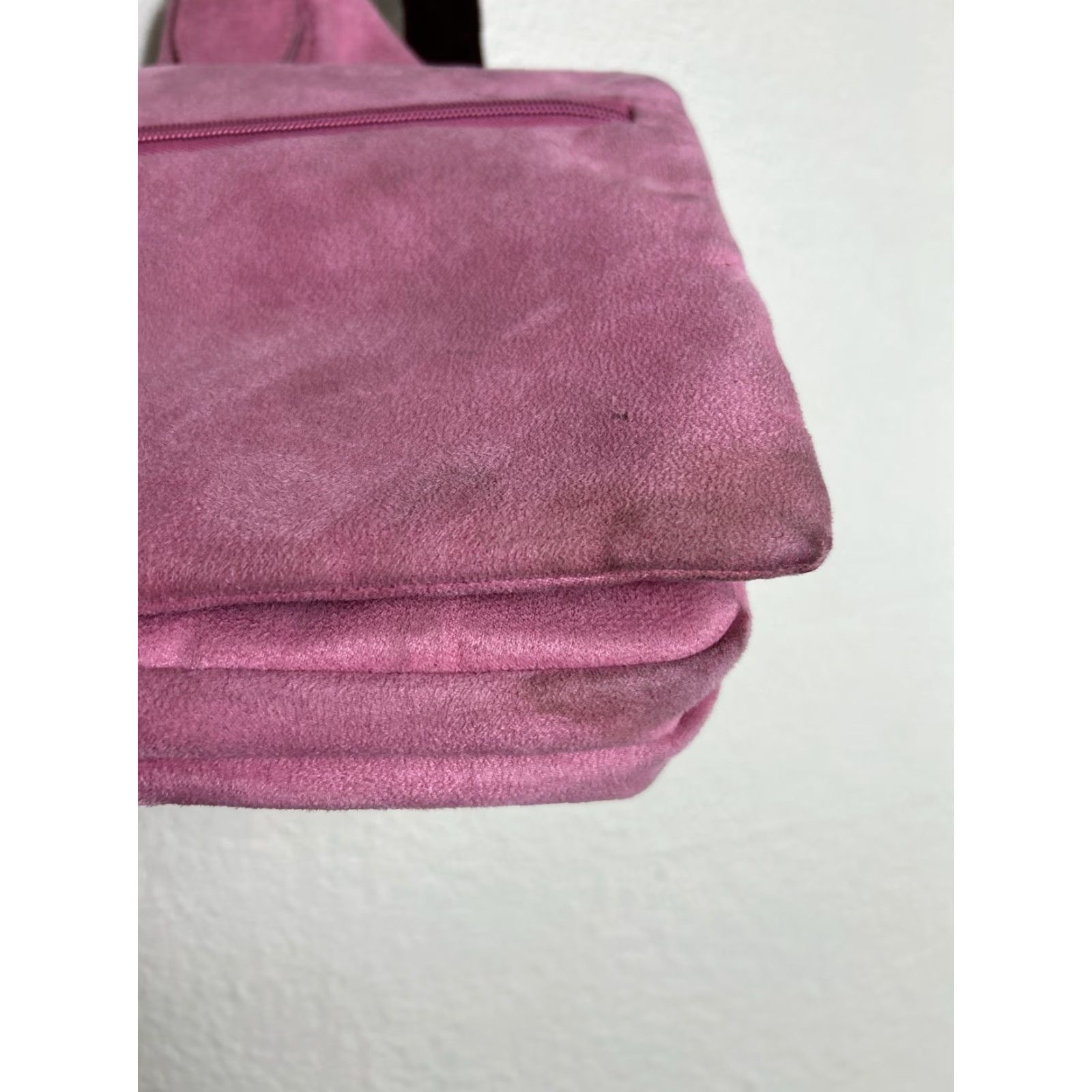 Vintage Travelon Pink Suede Crossbody Purse Bag Organizer Travel Hands Up Womens Small Size ONE SIZE - 7 Thumbnail