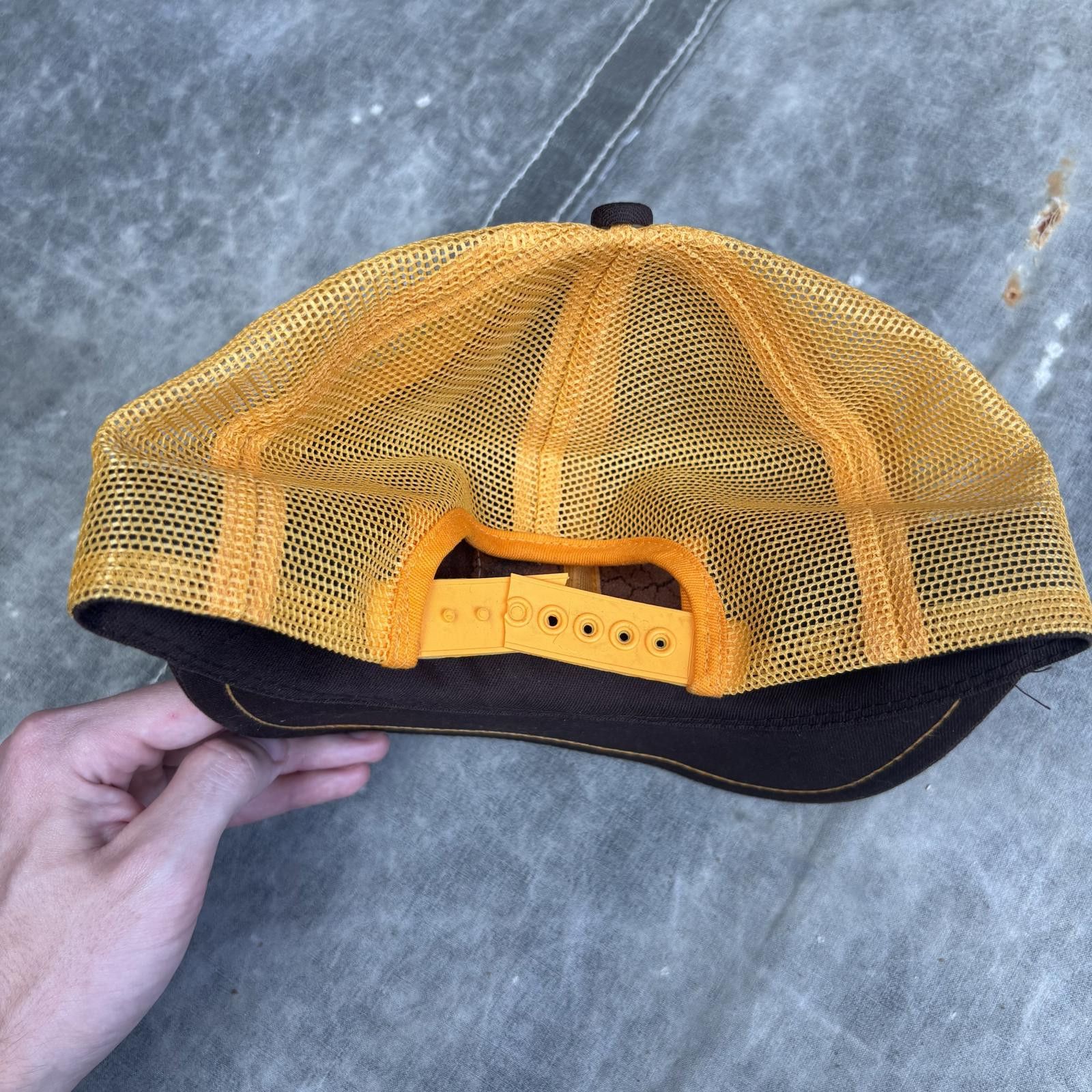 Vintage Vintage 90s Gold Dairy Patch Scrambled Eggs Trucker Snap Hat Size ONE SIZE - 2 Thumbnail