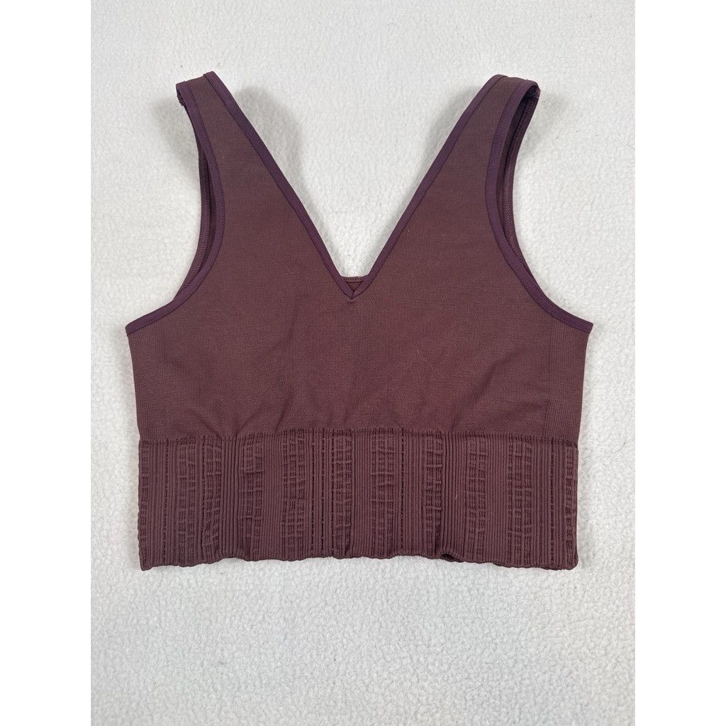 Free People New! Women's Reformer Pilates Sports Bra XS/S Maroon Size ONE SIZE - 2 Thumbnail
