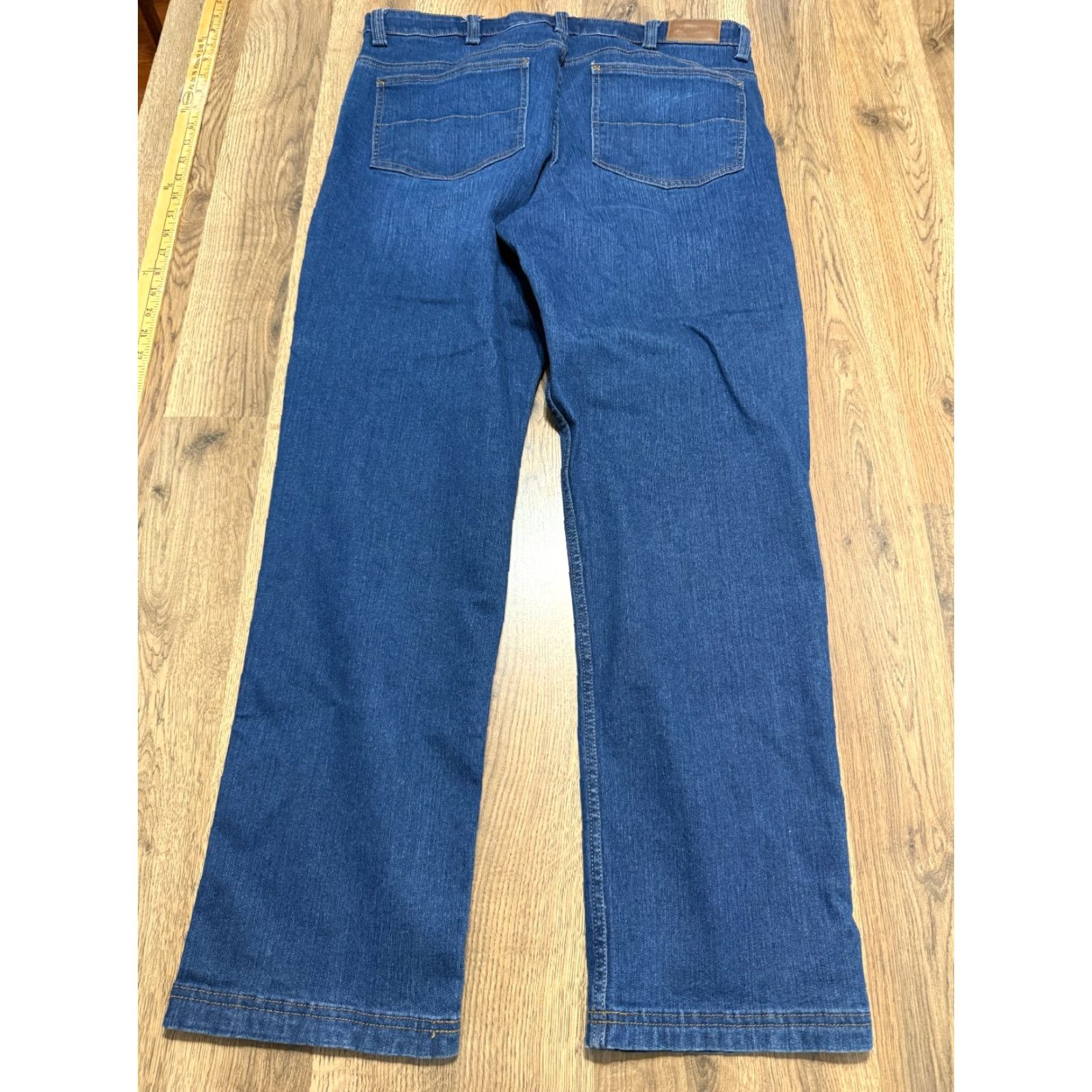 Vintage Kirkland Signature Jeans Men's 36x32 Blue Denim Straight Leg Dark Wash Pockets 5-Pocket Design Regular Inseam 32 Size US 36 / EU 52 - 2 Thumbnail