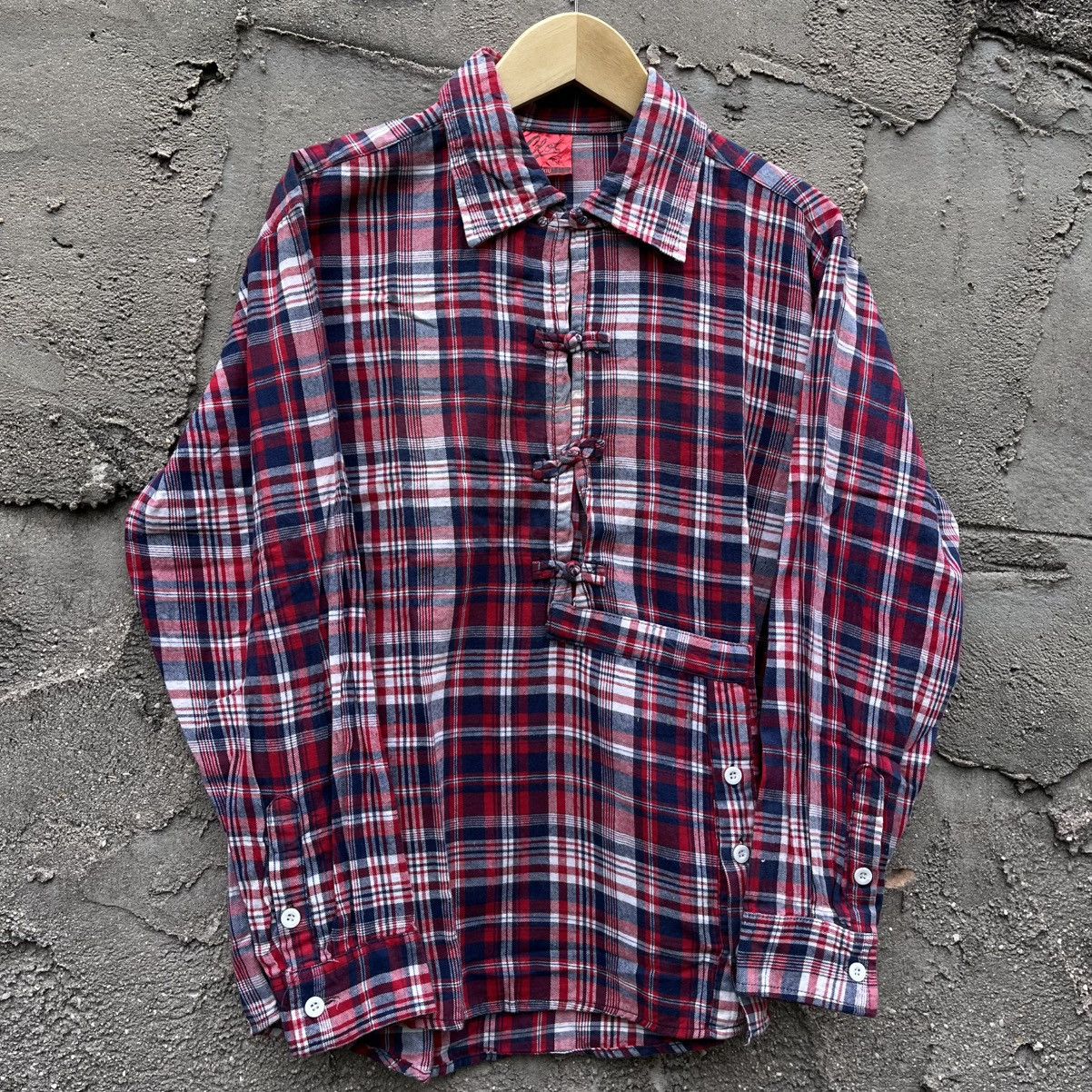CLOT × Vlone Vlone X Clot Red Bleached Studded Flannel | Grailed