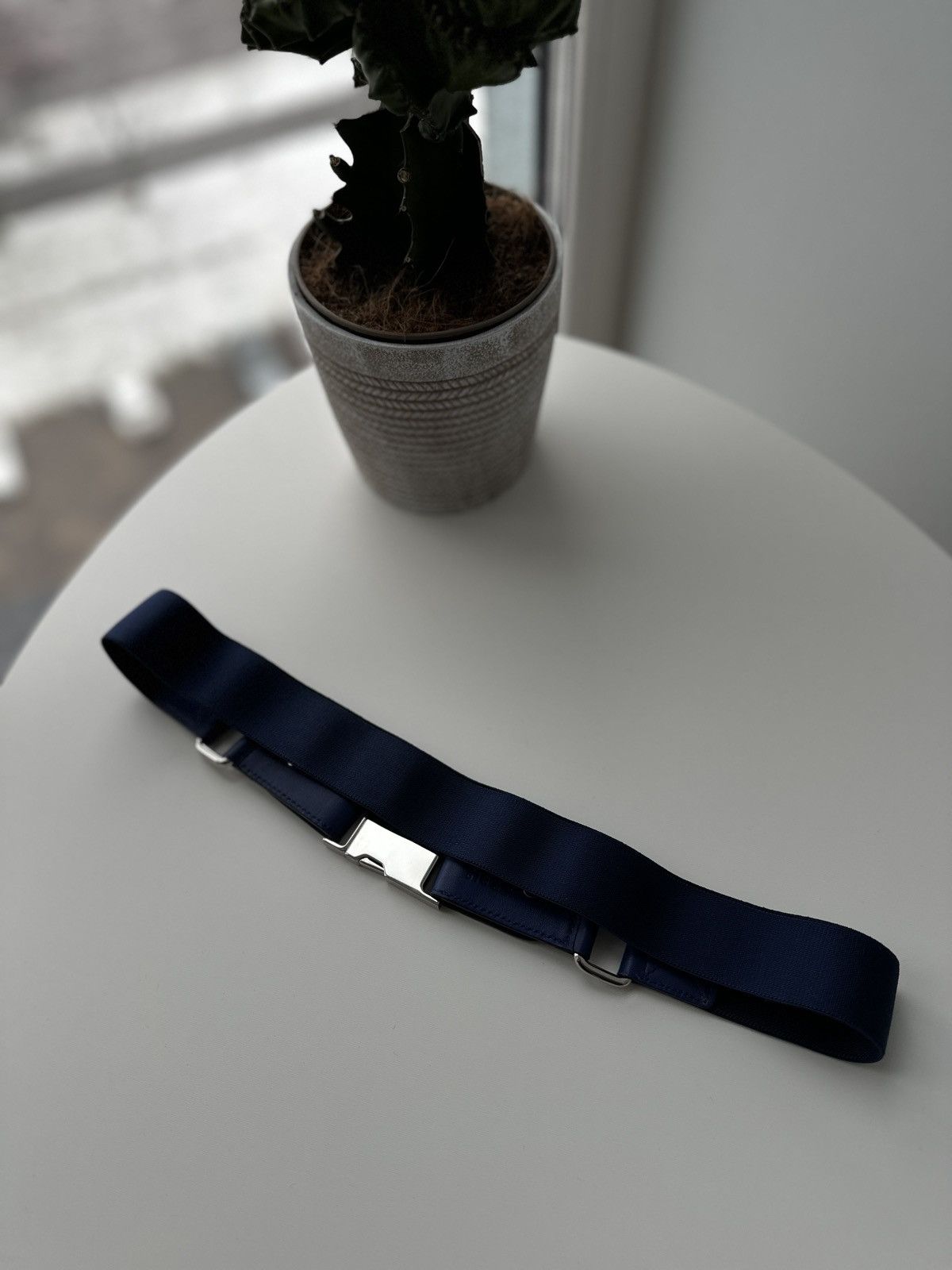 Gucci Gucci Web Canvas Black Leather Silver D Ring Buckle Belt men Size ONE SIZE - 5 Thumbnail