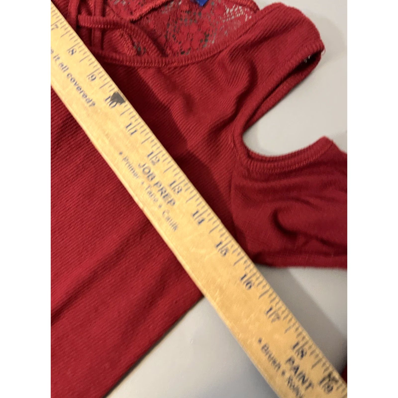 Aeropostale Aeropostale Blouse Shirt V-Neck Long Sleeve Cold Shoulder Ribbed Maroon Red Womens M Adult? Size M / US 6-8 / IT 42-44 - 5 Thumbnail