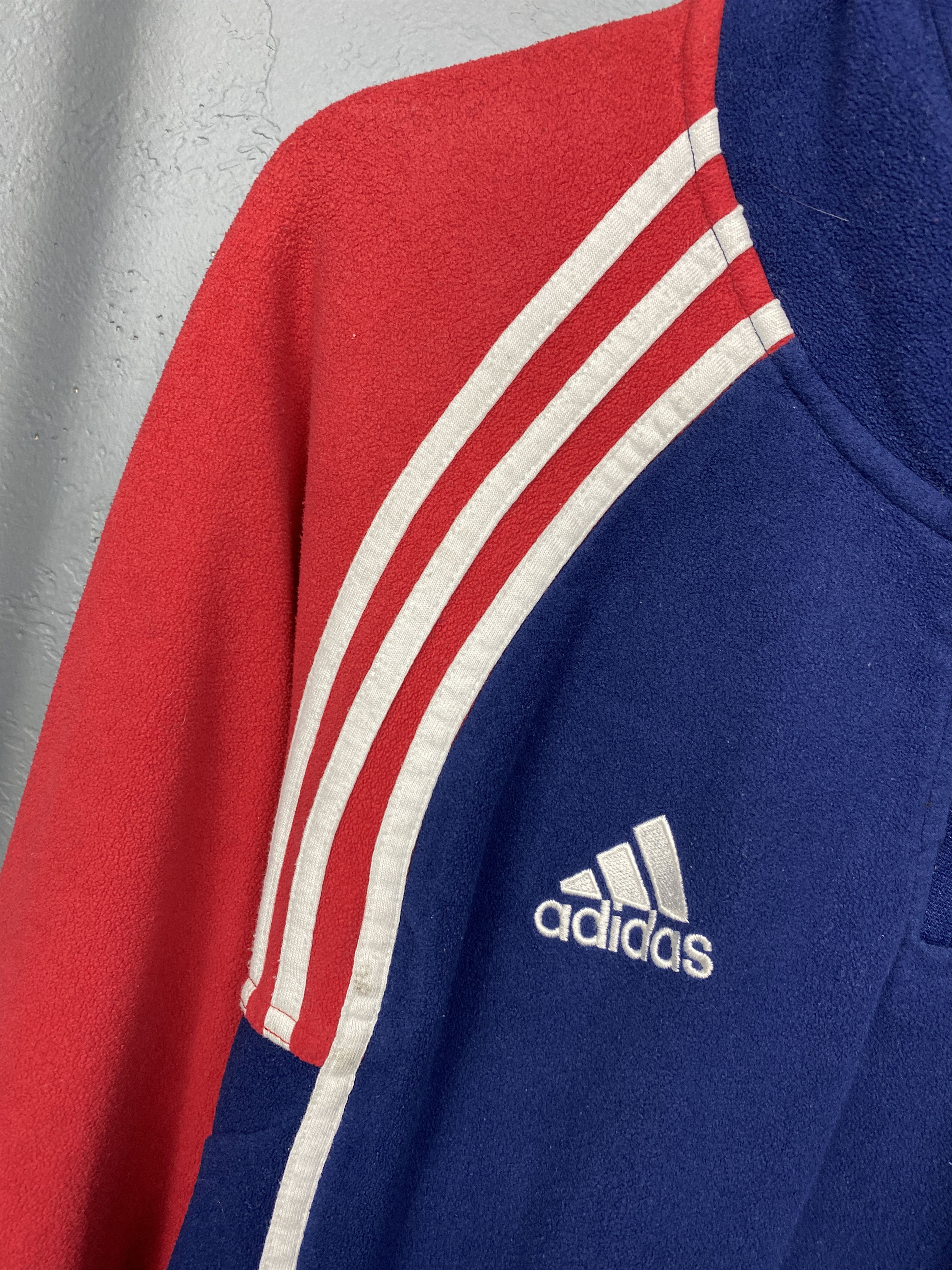 Adidas × Vintage Adidas Vintage 1\4 Quarter Zip Fleece Jacket Size US L / EU 52-54 / 3 - 3 Thumbnail