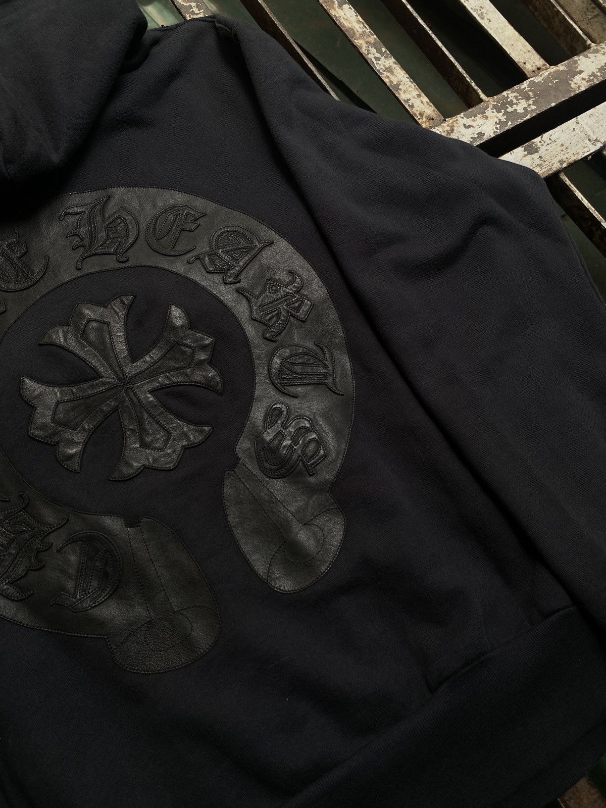 Chrome Hearts SOLD! JAPAN EXCLUSIVE - Leather Horseshoe Cross Patch Zip Up Size US XXL / EU 58 / 5 - 4 Thumbnail