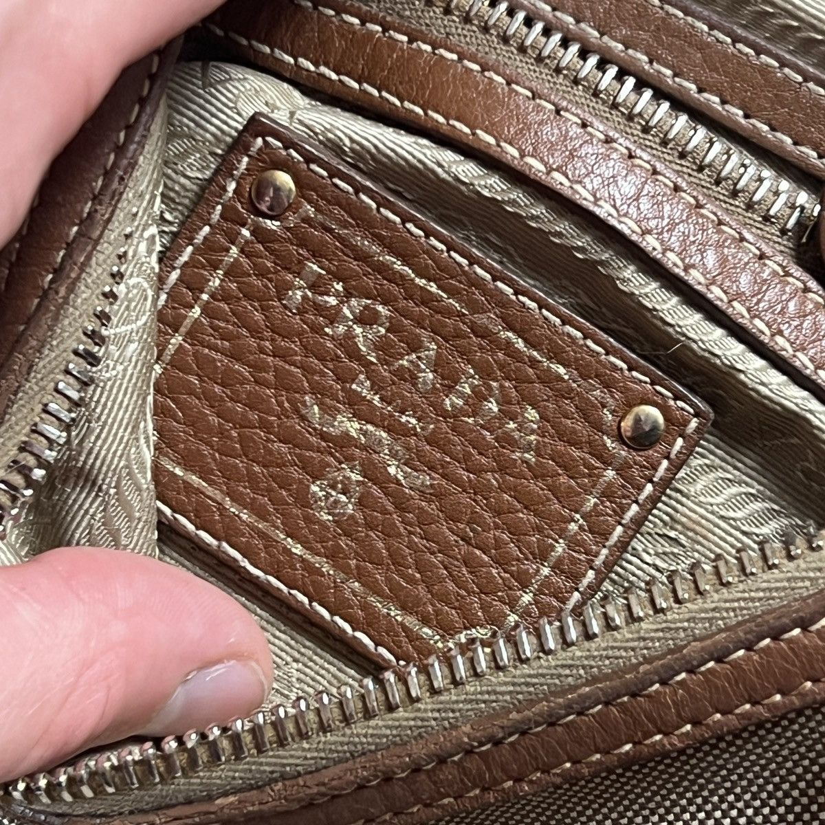 Prada Prada Crossbody Mini Bag Cloth Leather Big Logo Size ONE SIZE - 11 Thumbnail
