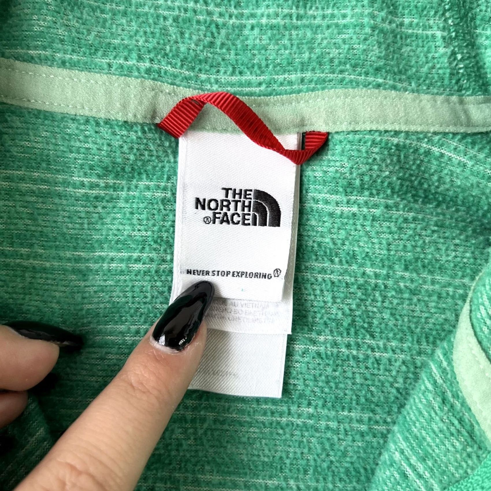 The North Face The North Face Jacket Womens Medium Green Full Zip Fleece Hoodie Textured Stripe Size M / US 6-8 / IT 42-44 - 4 Thumbnail