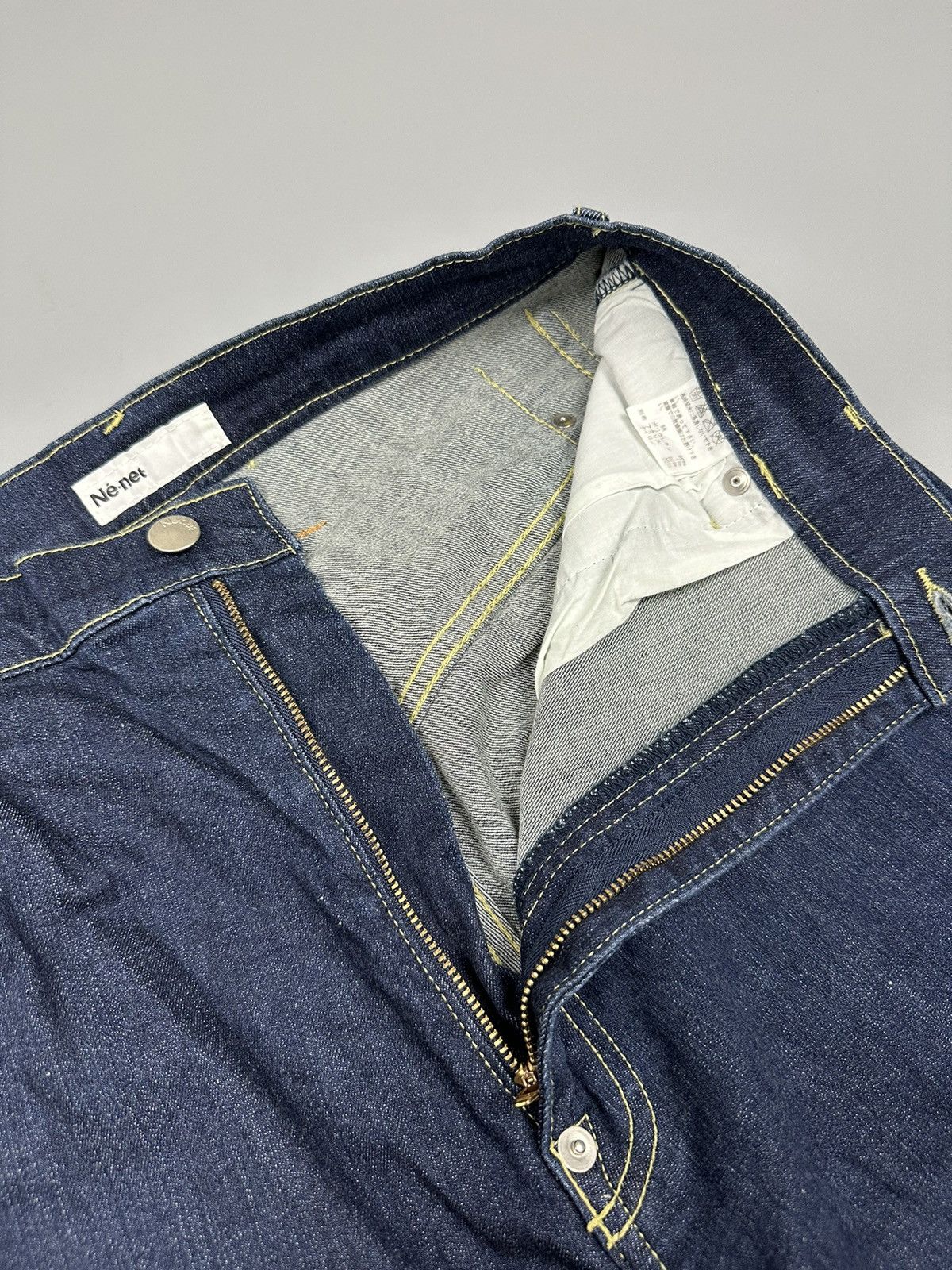 Issey Miyake × Ne-Net Ne-Net by Issey Miyake Embroidered Buckle Back Denim Size US 28 / EU 44 - 8 Thumbnail