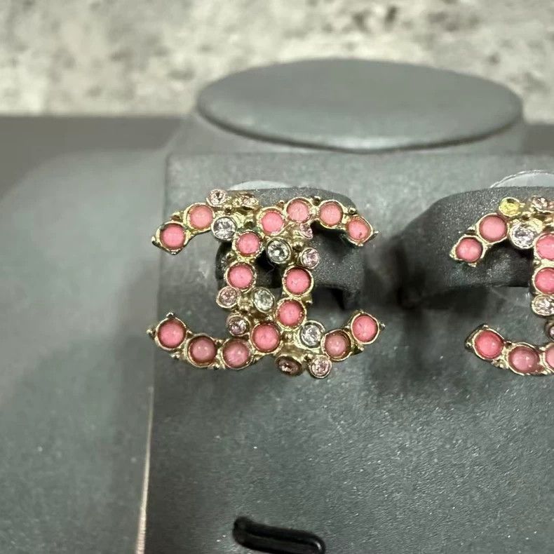 Chanel Earrings with Pink Stones