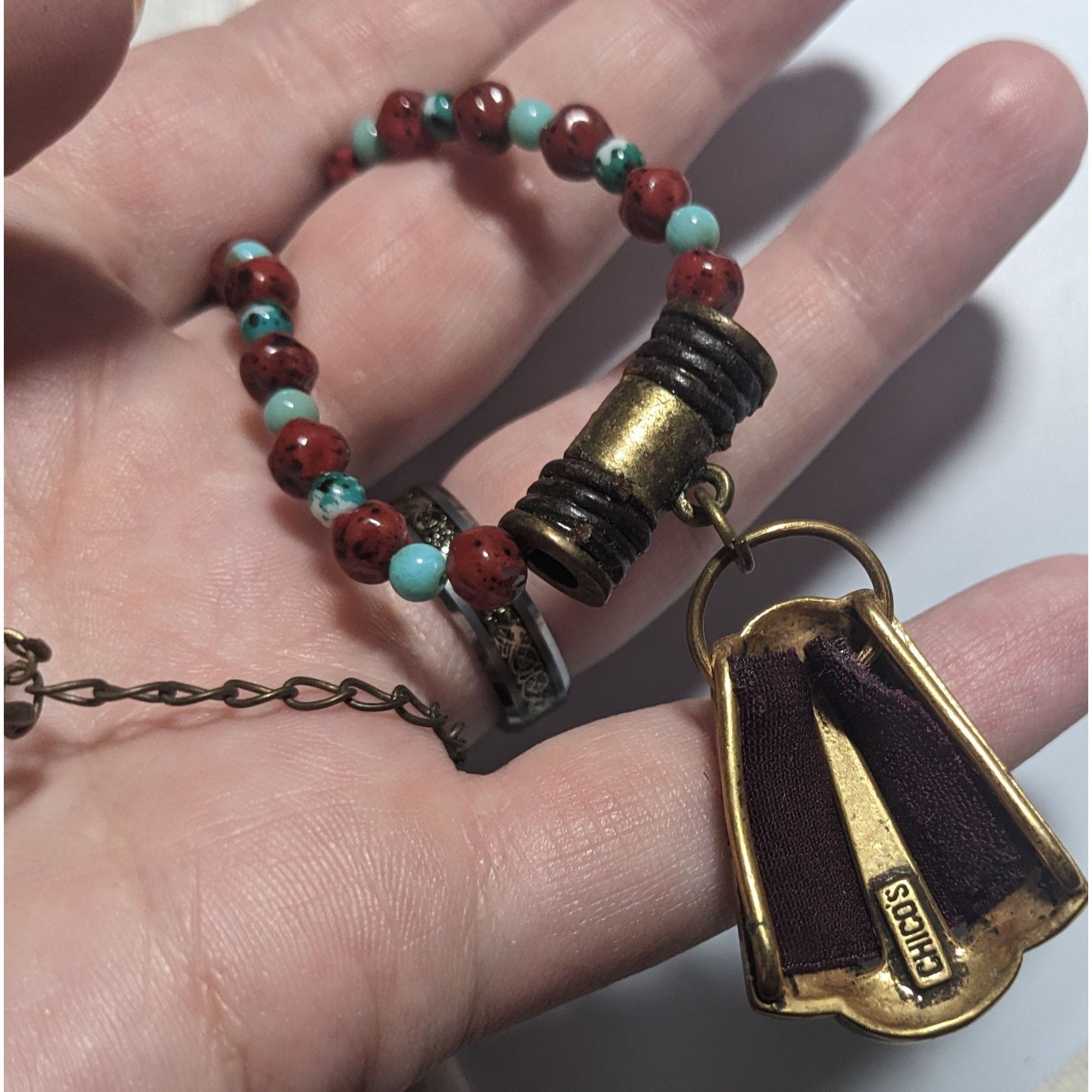 Chicos Chico's Vintage Velvet Beaded Pendant Necklace Size ONE SIZE - 10 Thumbnail
